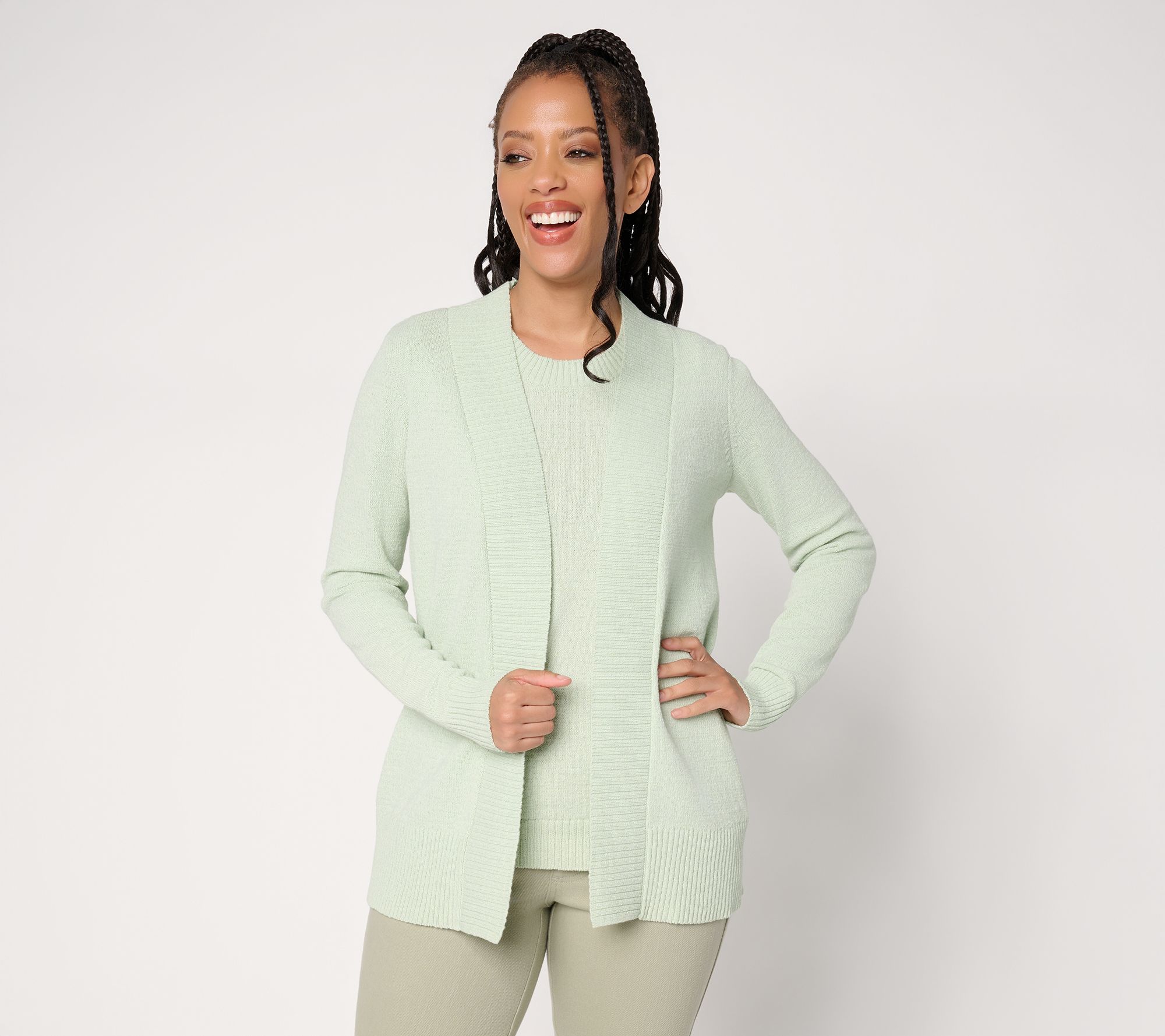 Belle by Kim Gravel Fresh Pick Spring Open Front Cardigan