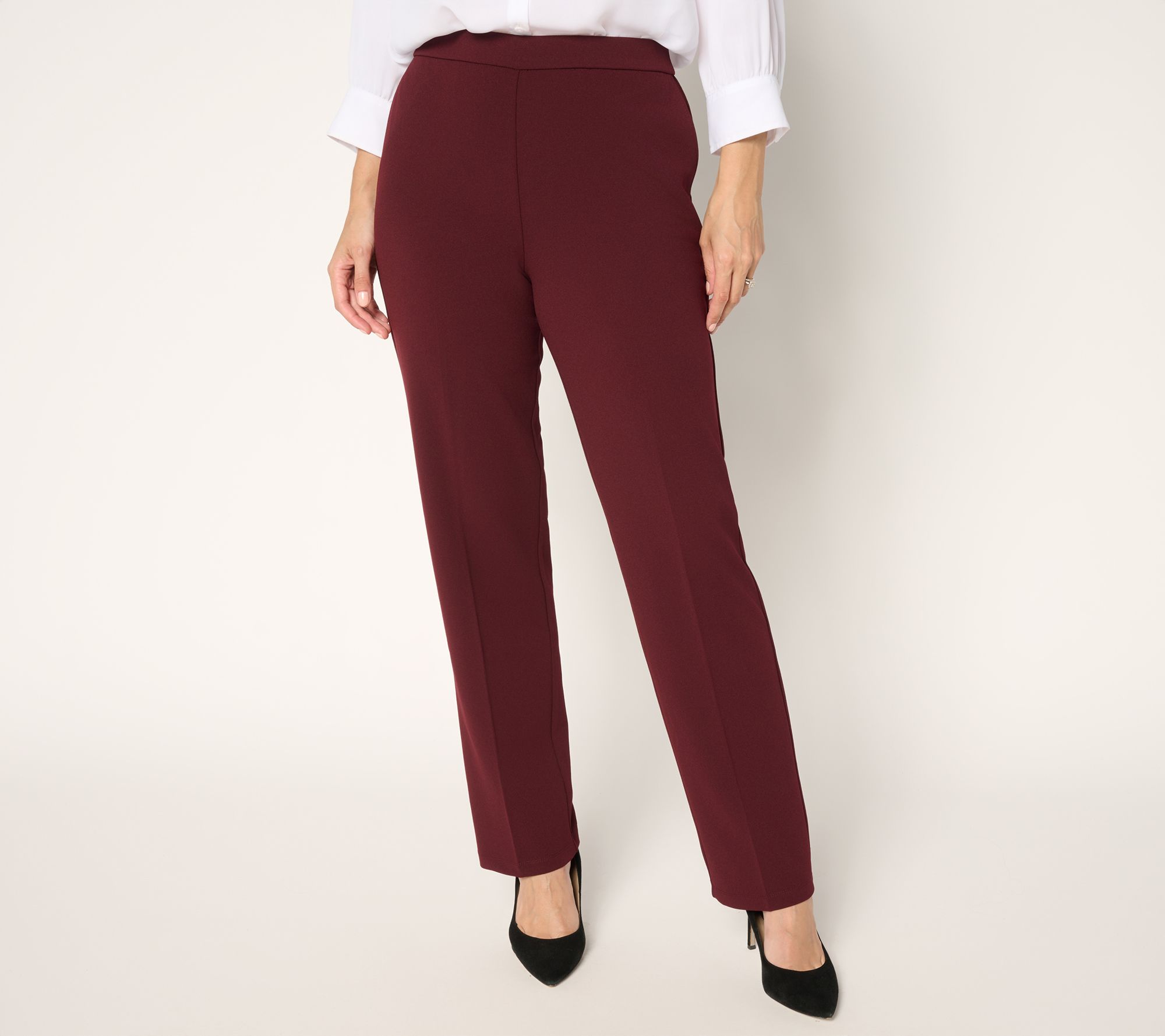 "As Is" Dennis Basso Regular Luxe Crepe Straight Leg Pant