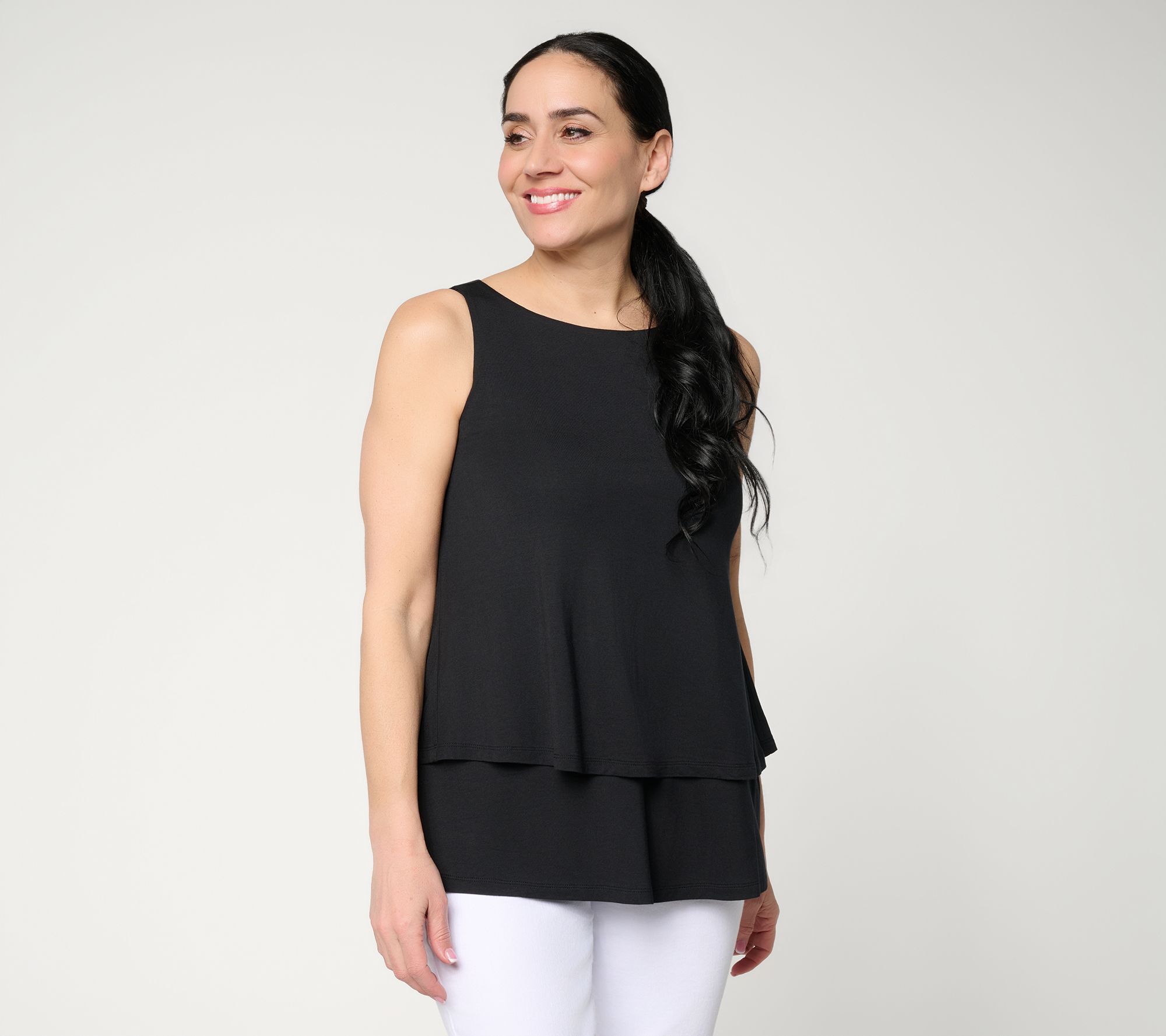 Joan Rivers Bateau Neck Double Layer Tank