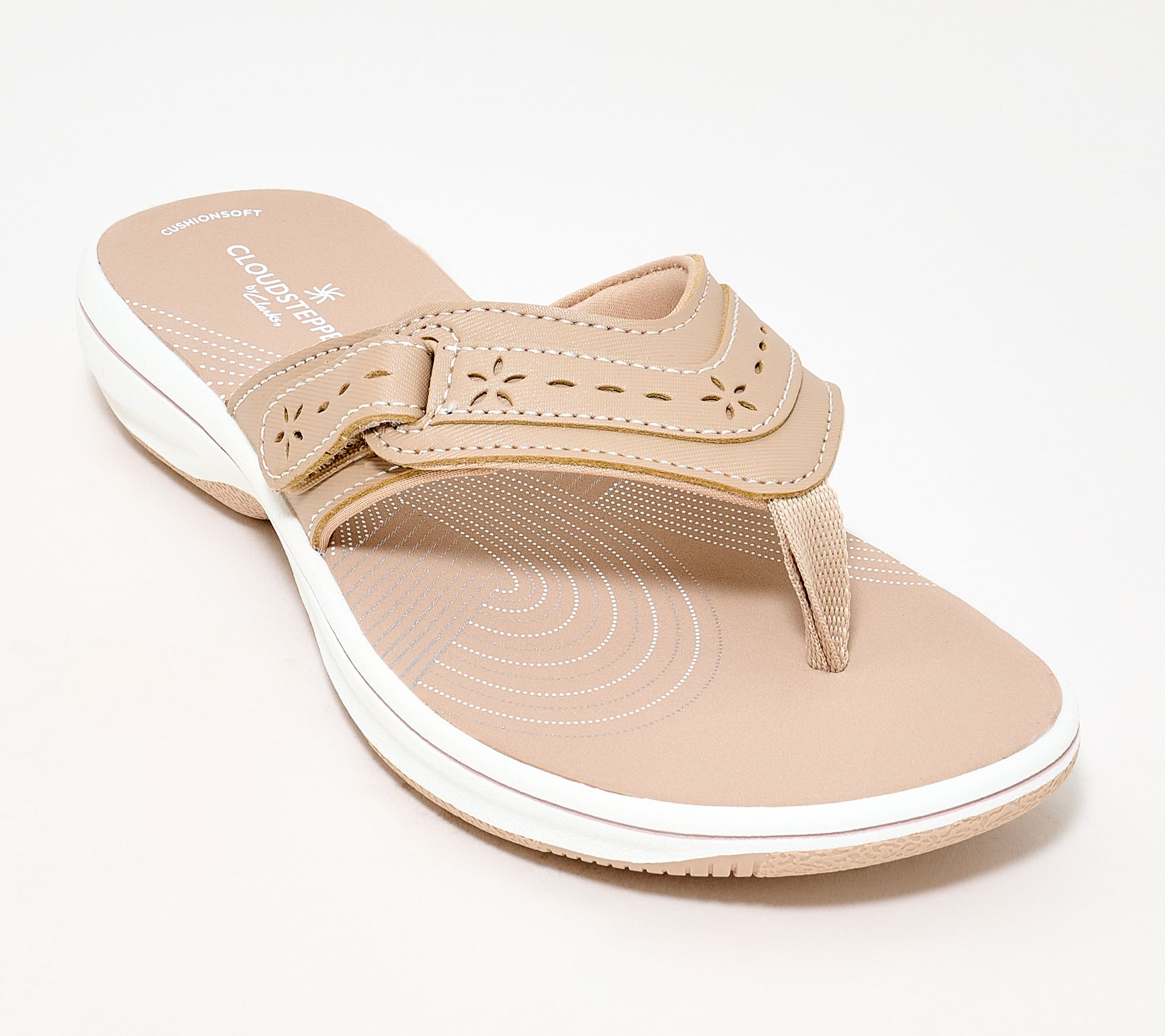 Clarks Cloudsteppers Adjustable Thong Sandals -Breeze Mist