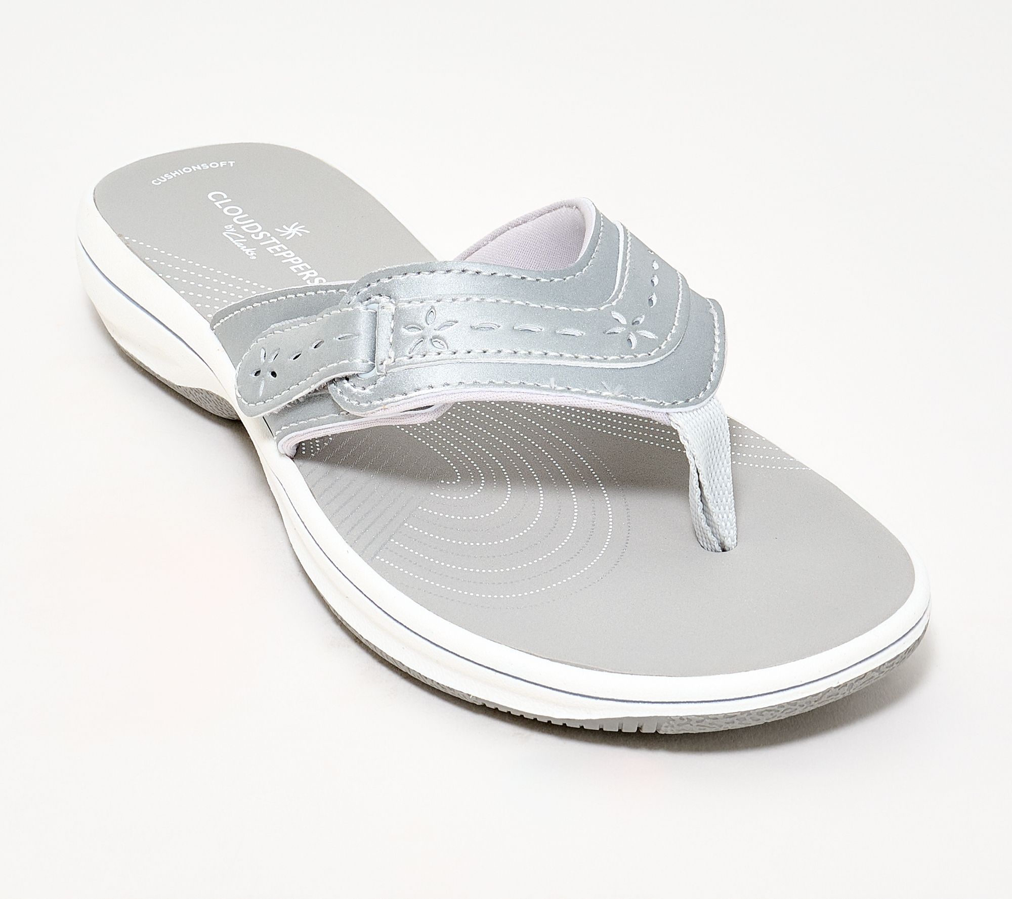 Clarks Cloudsteppers Adjustable Thong Sandals -Breeze Mist