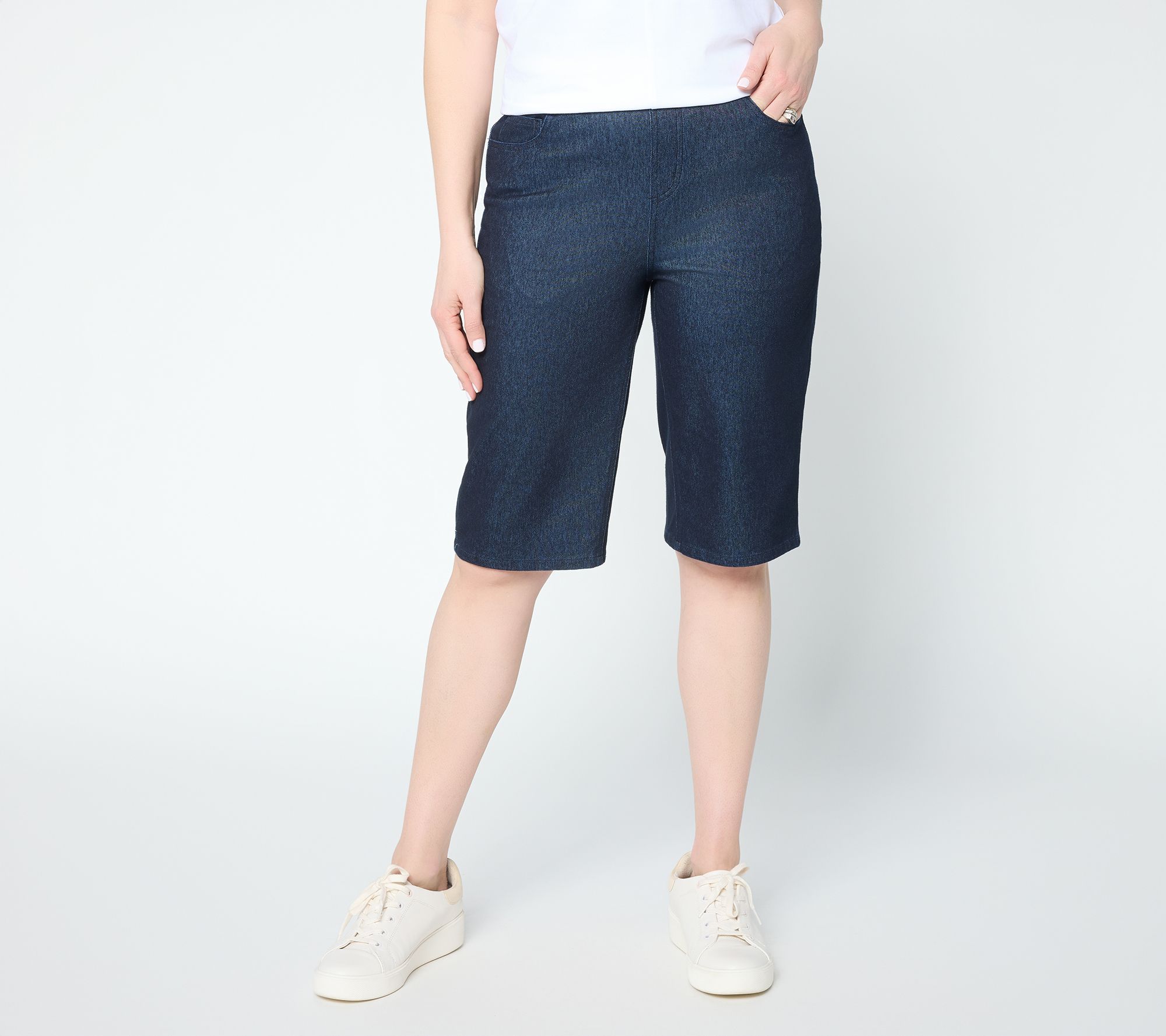 Denim & Co. Regular Comfy Knit Air Straight Leg Bermuda Shorts