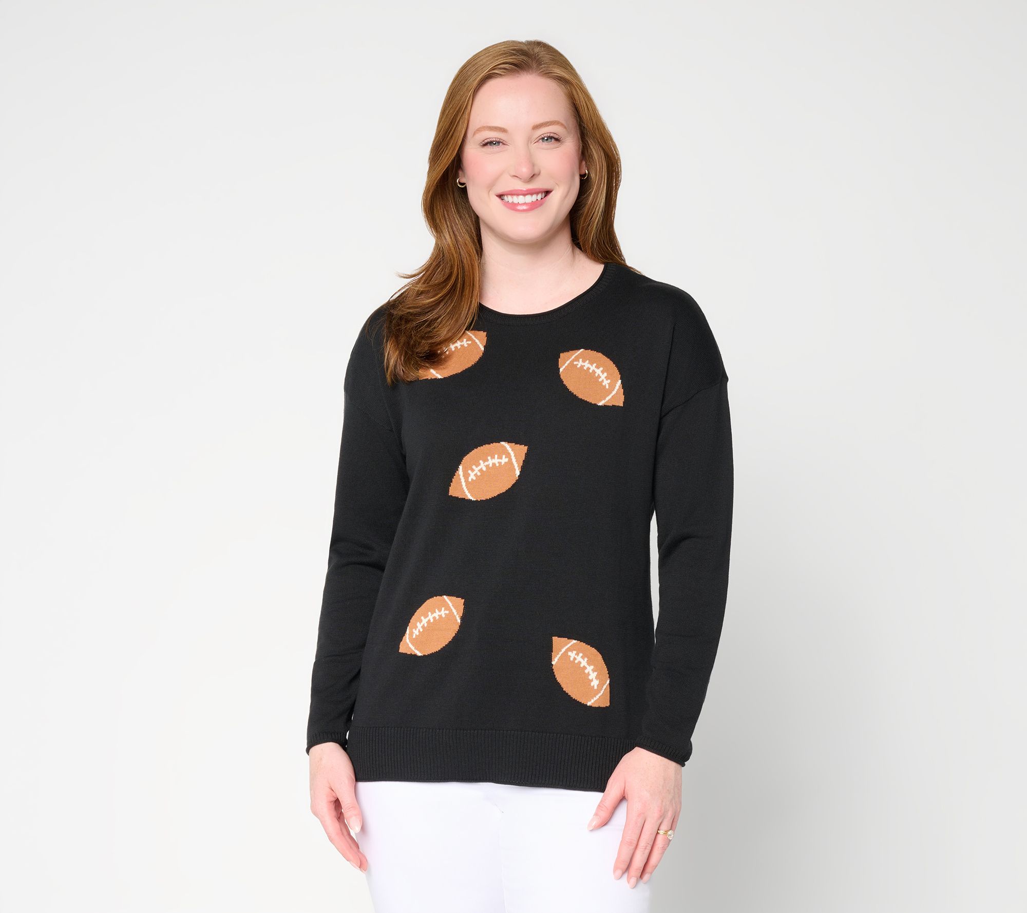 Belle by Kim Gravel Game Day Intarsia Sweater