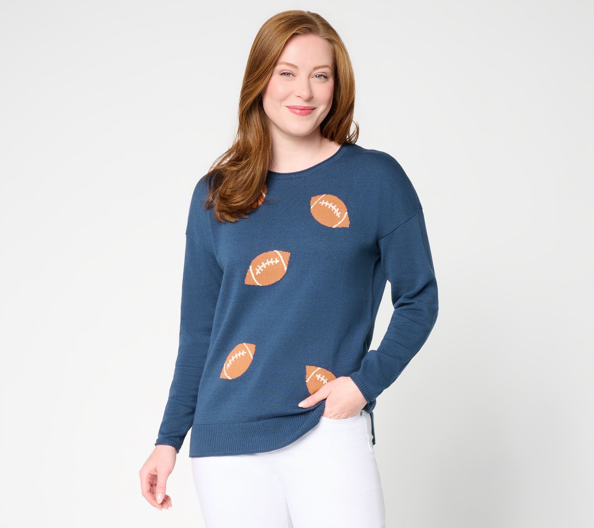 Belle by Kim Gravel Game Day Intarsia Sweater