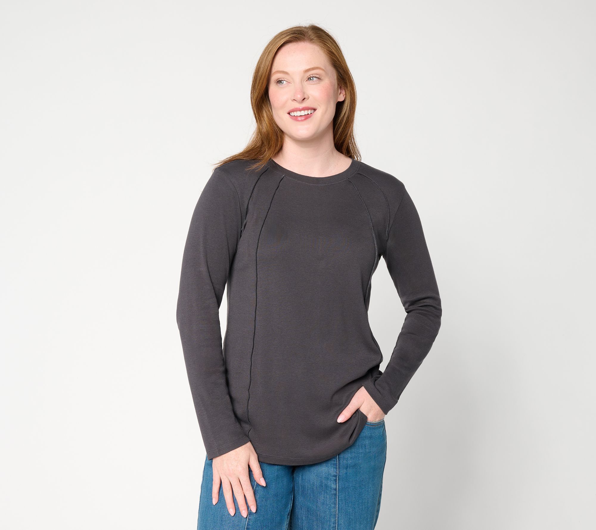 LOGO Principles by Lori Goldstein Seamed Top