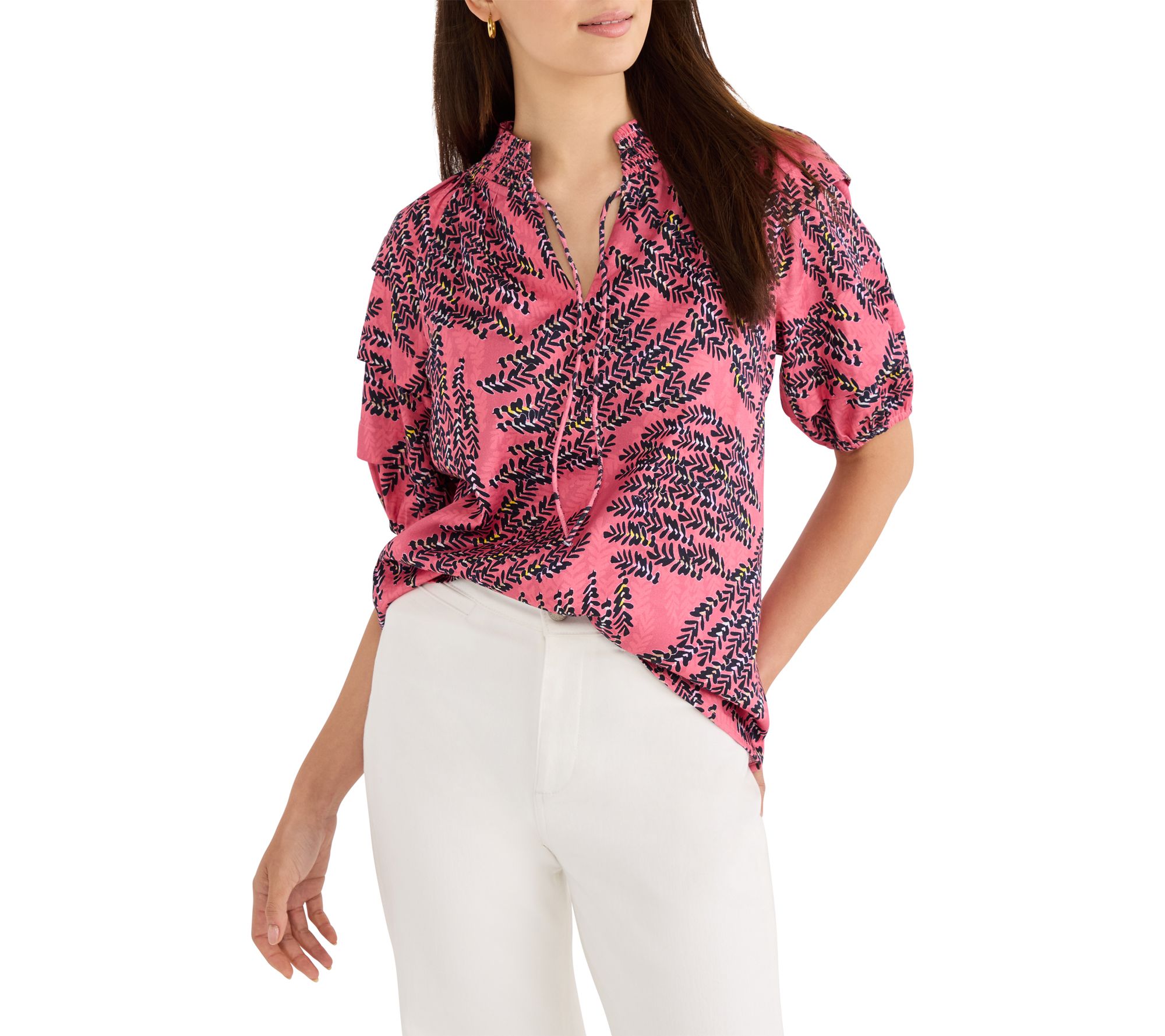 NIC+ZOE Blush of Spring Peasant Top