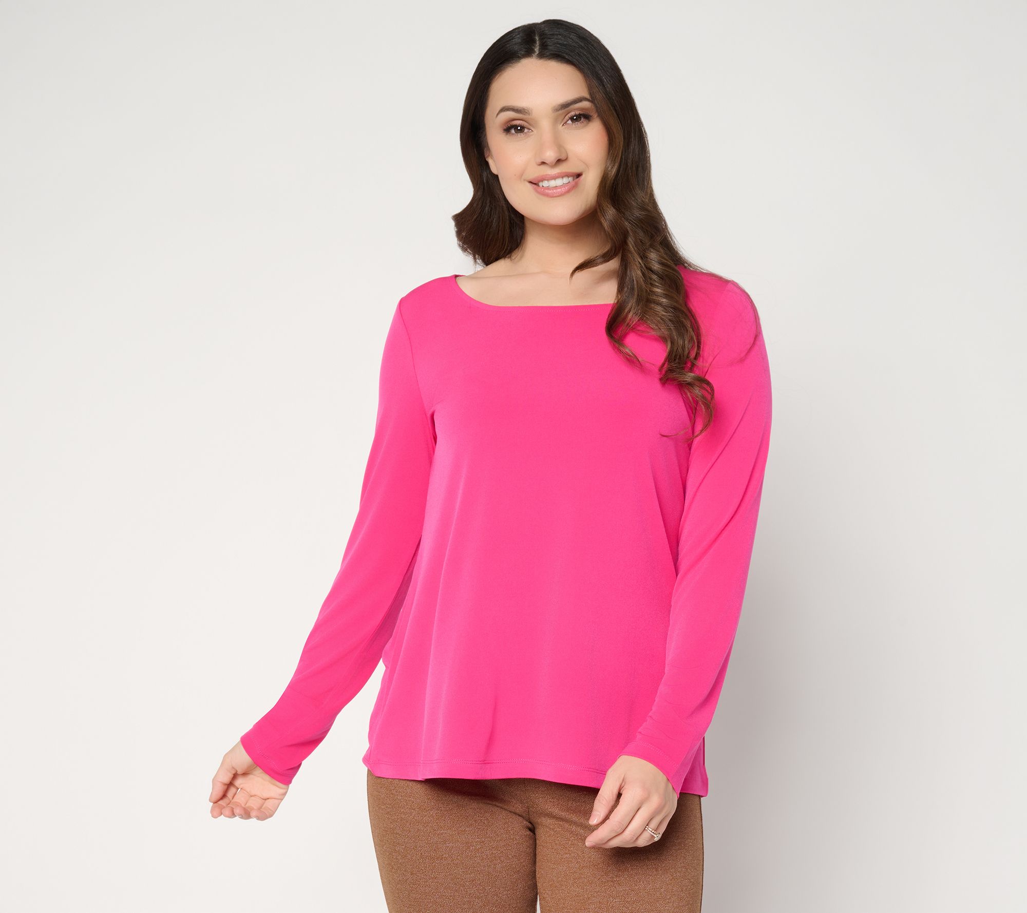"As Is" Susan Graver Essentials Liquid Knit Ballet Neck Top