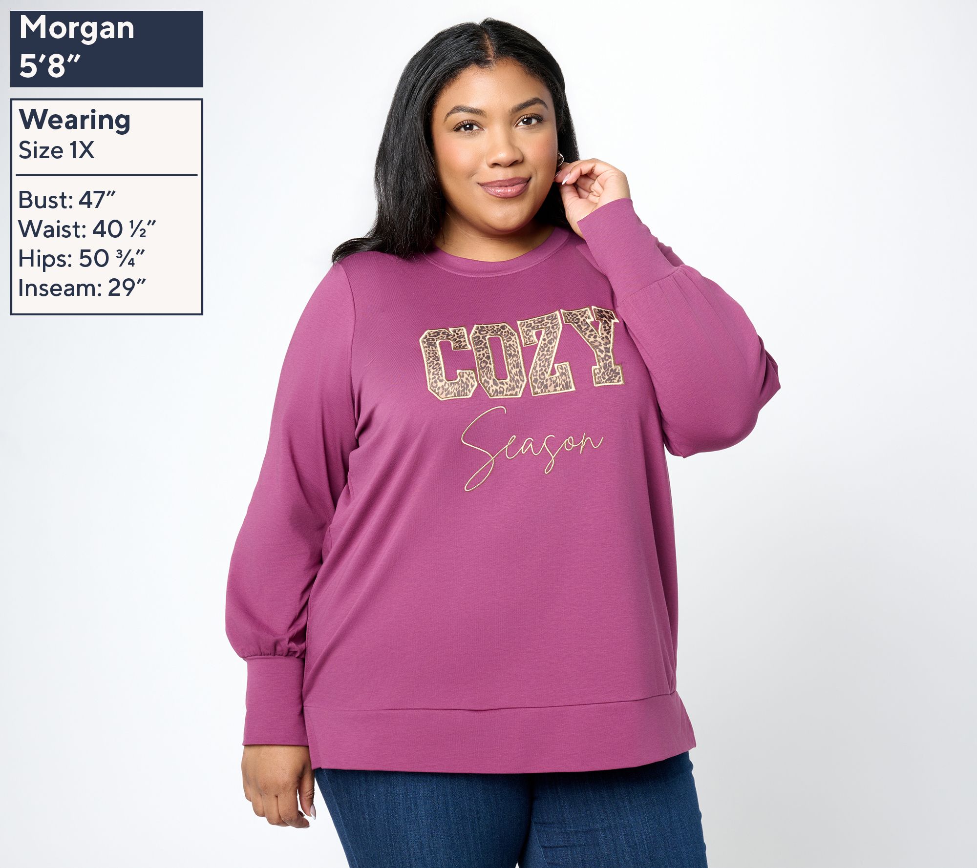 Belle by Kim Gravel French Terry Cozy Season Hello Fall Top | QVC