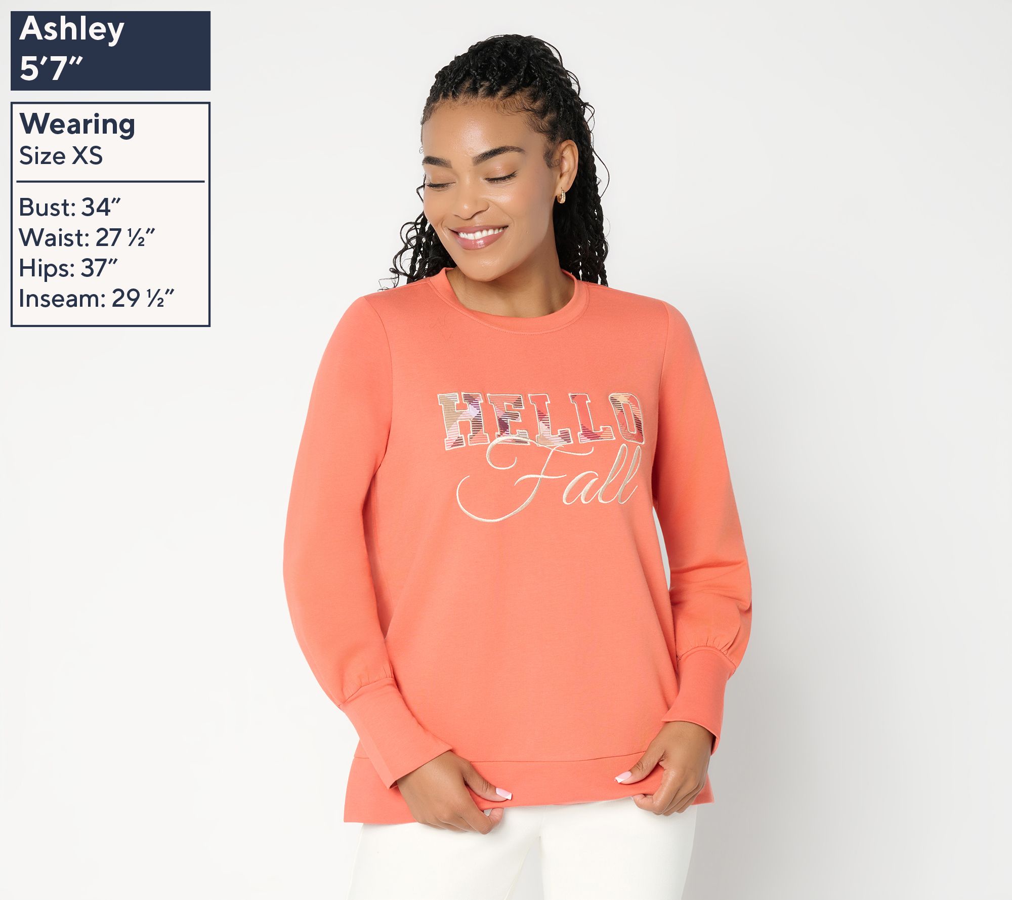 Belle by Kim Gravel French Terry Cozy Season Hello Fall Top | QVC