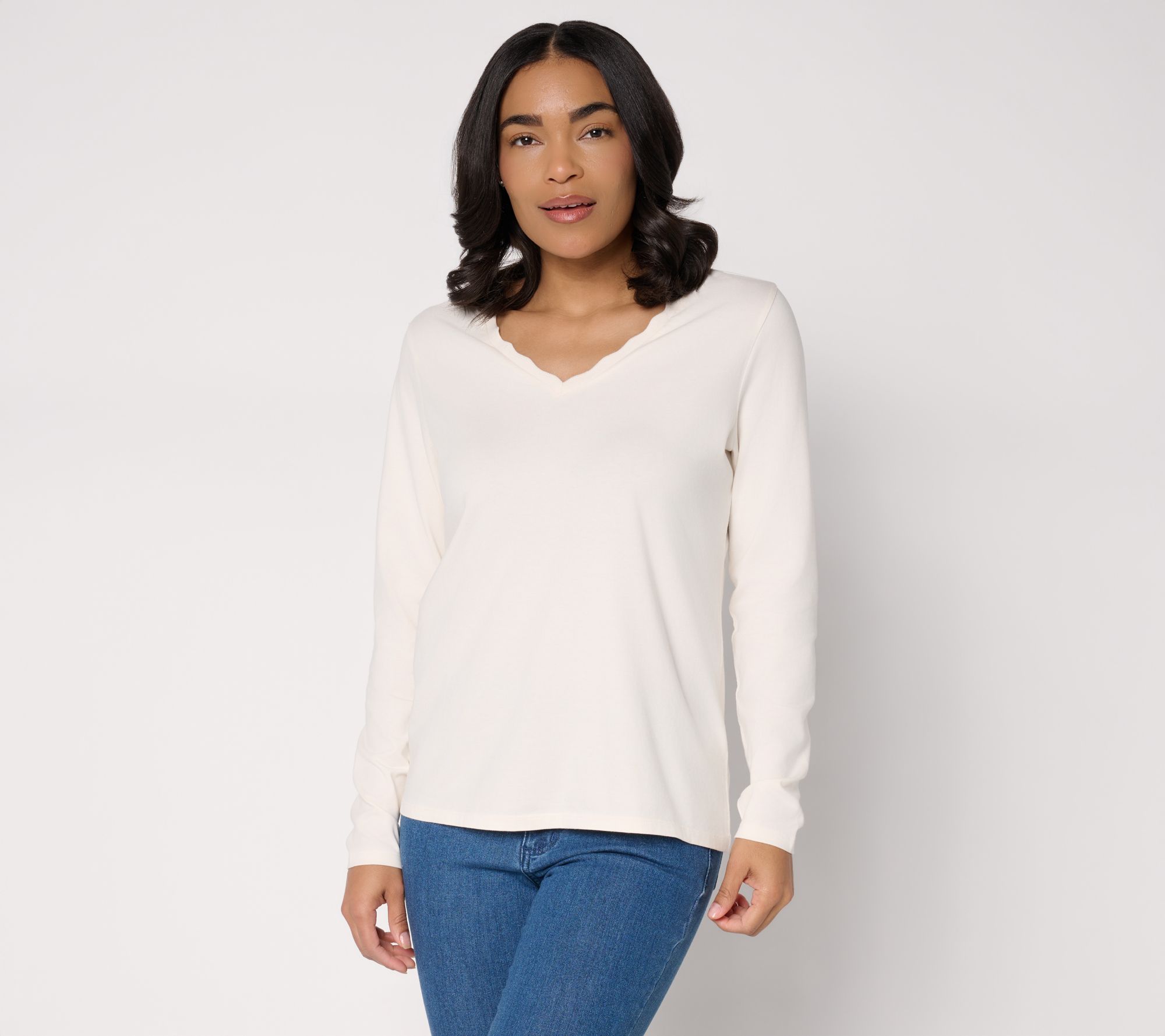 "As Is" BEAUTIFUL by Lawrence Zarian Classic Knit V-Neck Top
