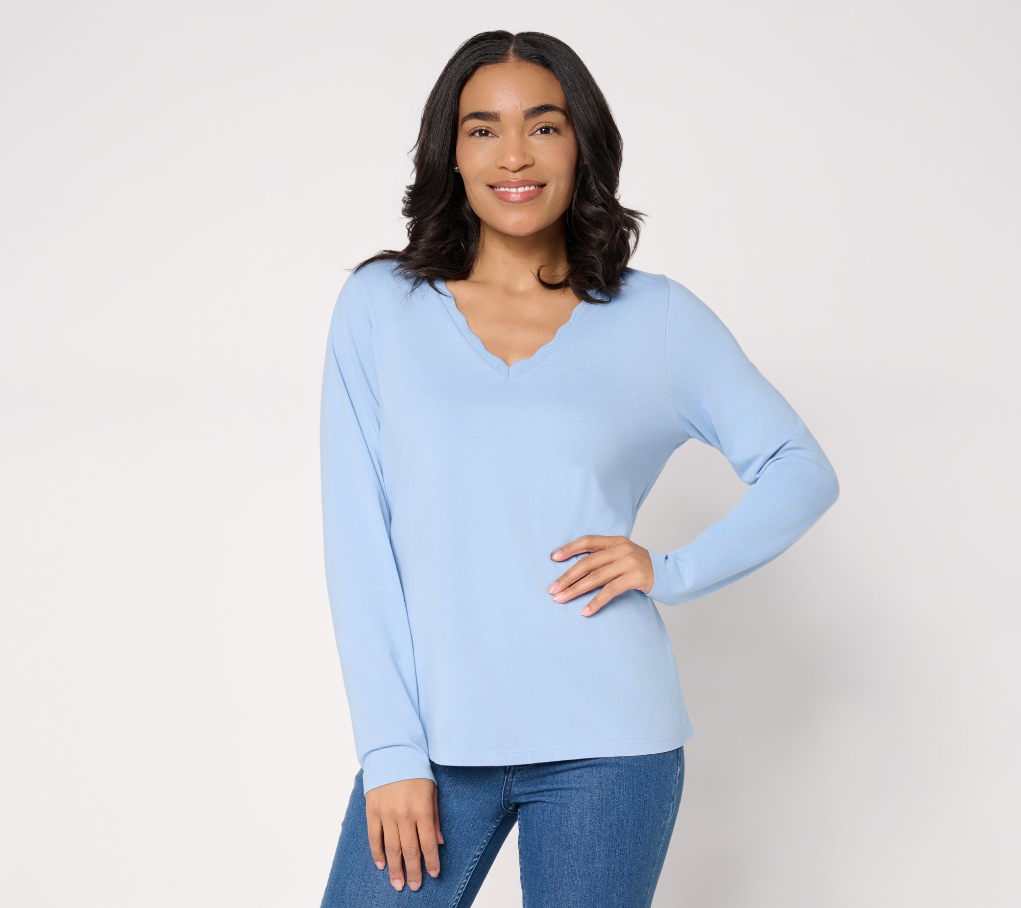"As Is" BEAUTIFUL by Lawrence Zarian Classic Knit V-Neck Top