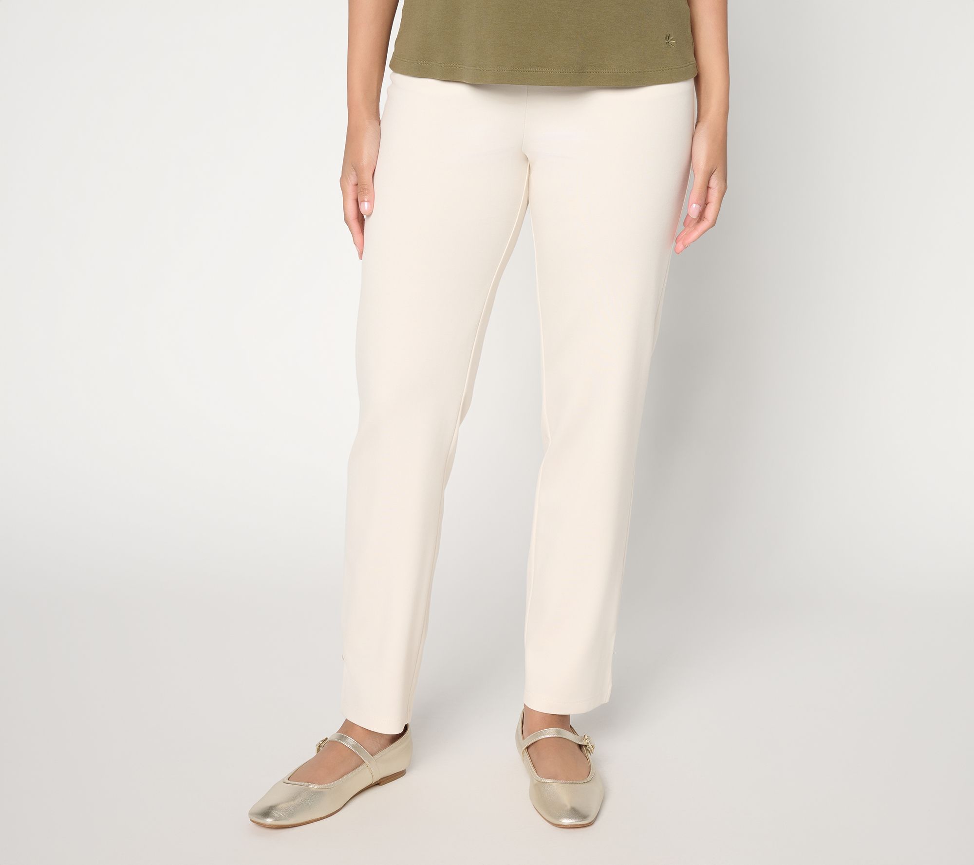 "As Is" Dennis Basso Petite Summer Ponte Slim Leg Ankle Pant