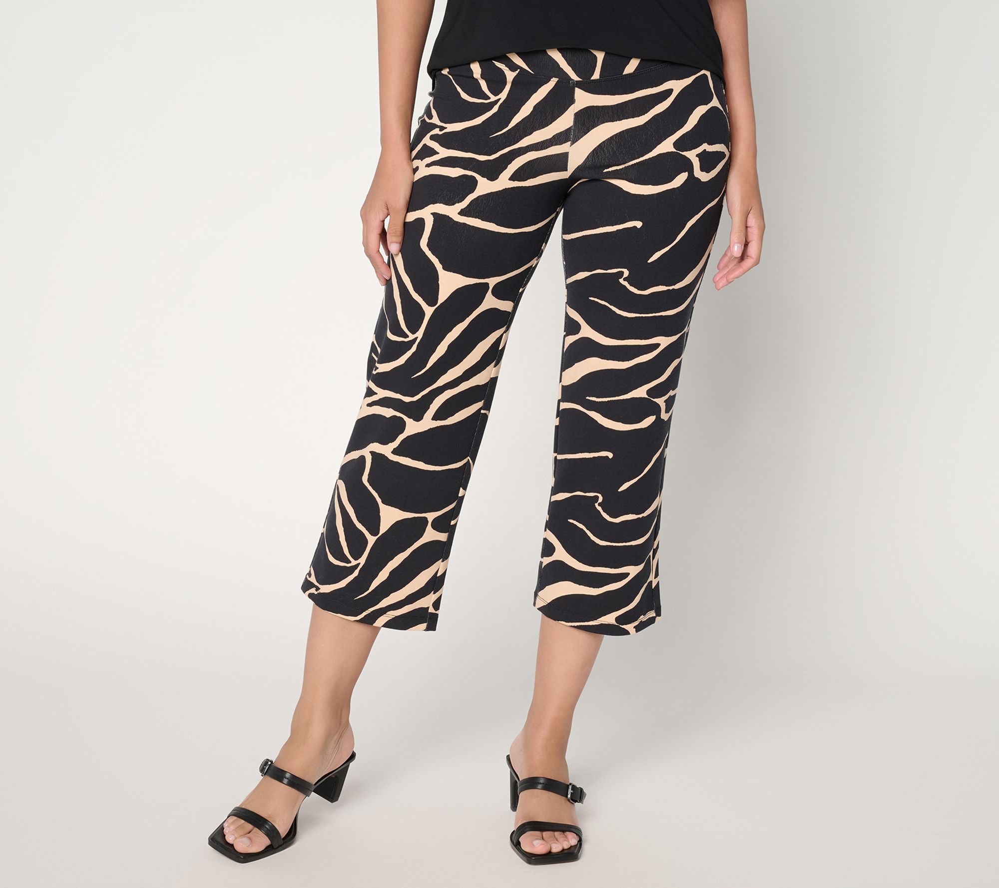 "As Is" Women with Control Tall Printed Knit Crop Chic Contour Pant