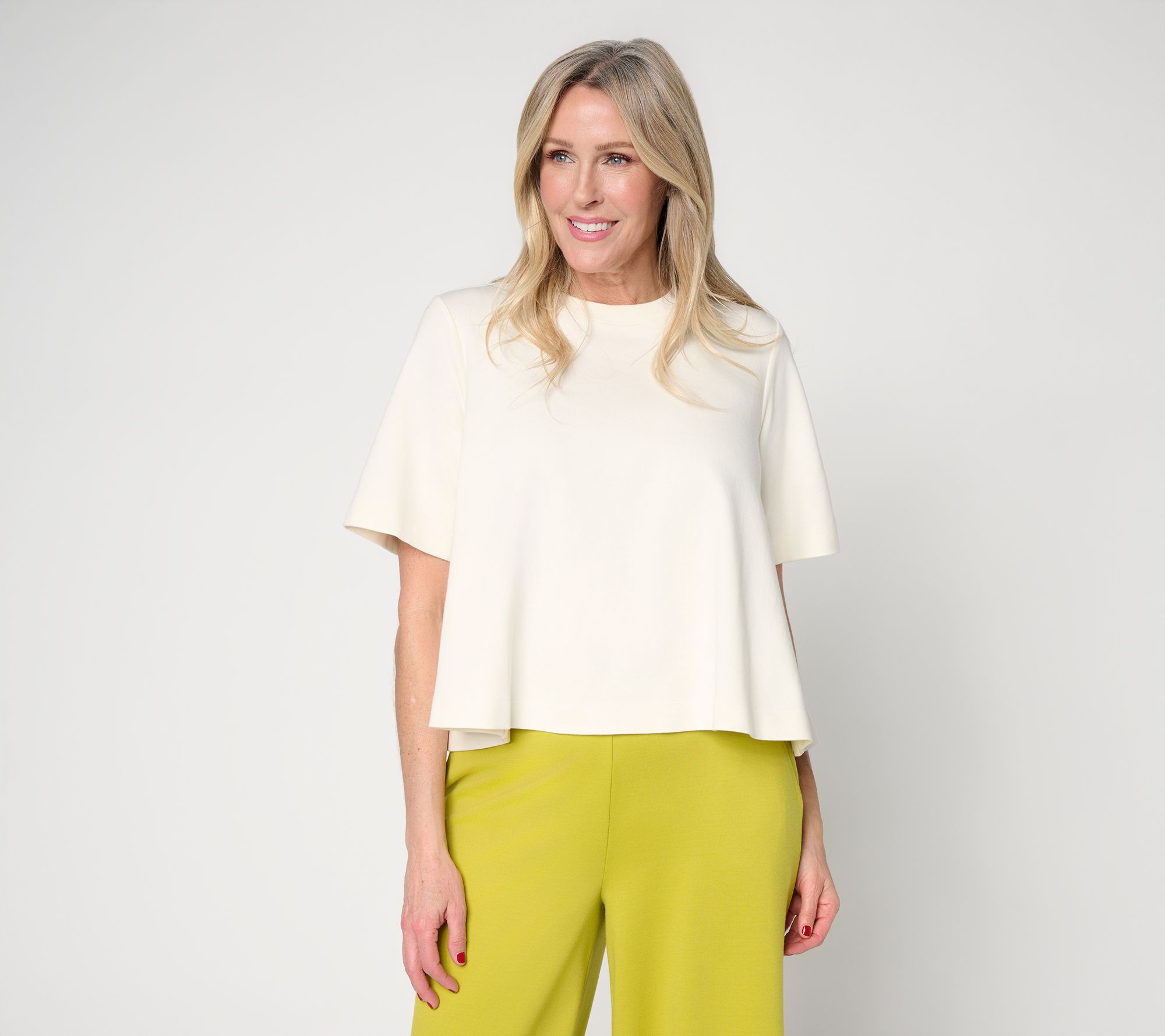 "As Is" Carla Rockmore Collection 100% Cotton Crew Neck Swing Tee