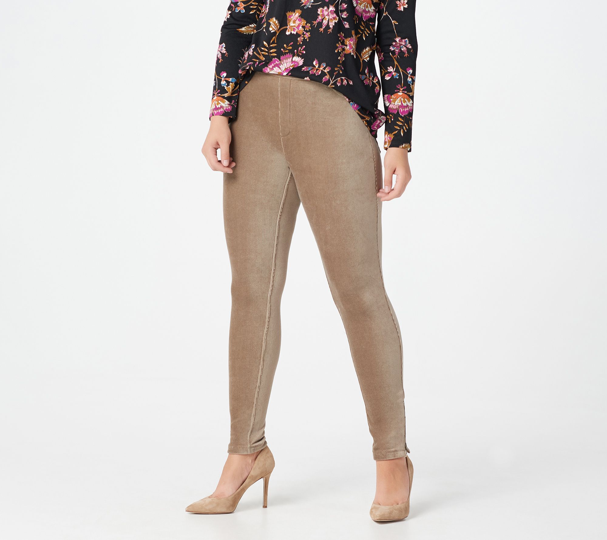 Susan Graver Regular Knit Corduroy Straight Leg Pull-On Pants