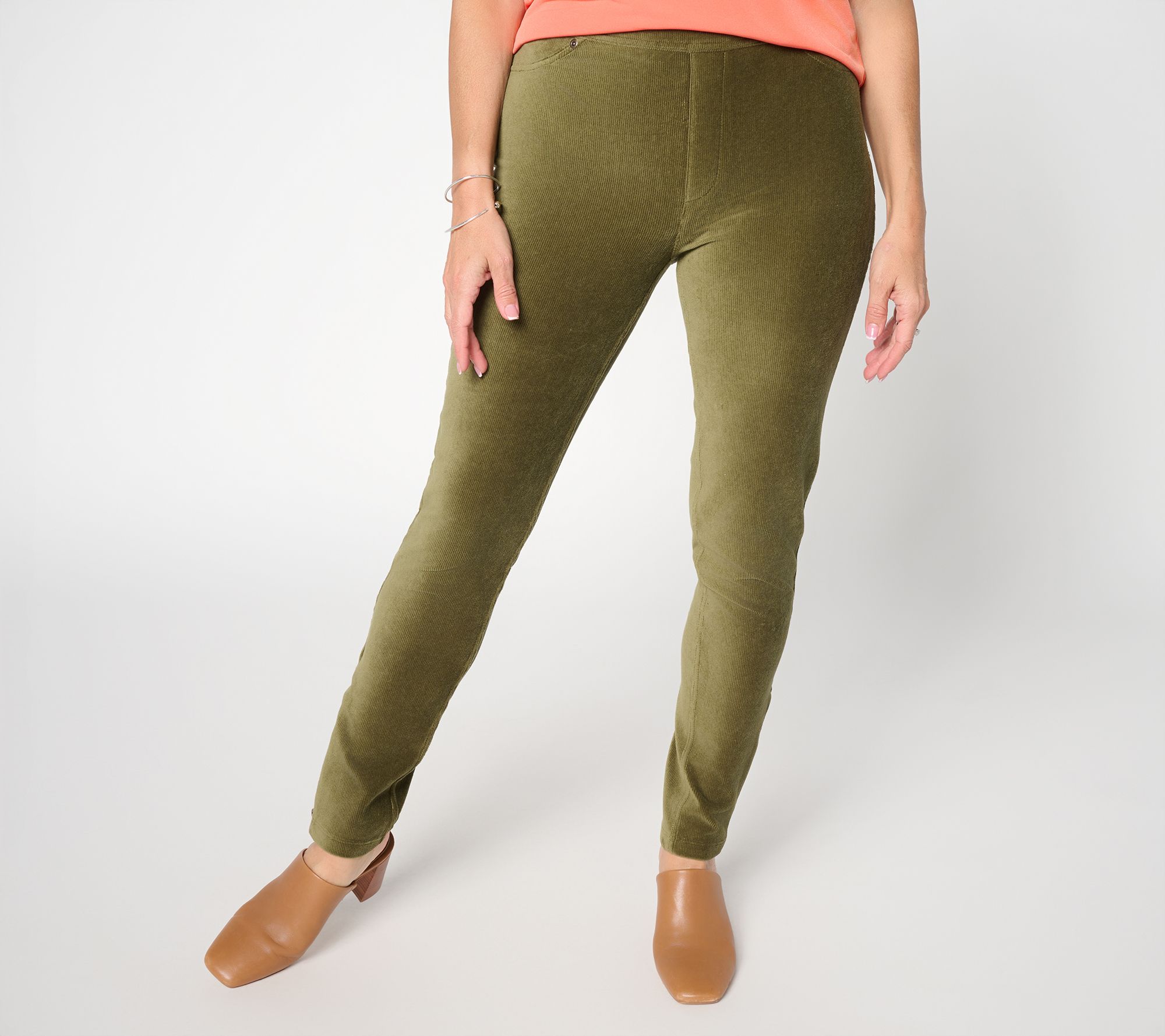 Susan Graver Regular Knit Corduroy Straight Leg Pull-On Pants