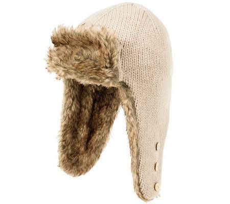 Nirvanna Designs Russian Earflap with Faux Furand Buttons - QVC.com
