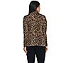Lisa Rinna Collection Print and Solid Neck Tie Long Sleeve Top, 1 of 2