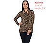 Lisa Rinna Collection Print and Solid Neck Tie Long Sleeve Top, 2 of 2