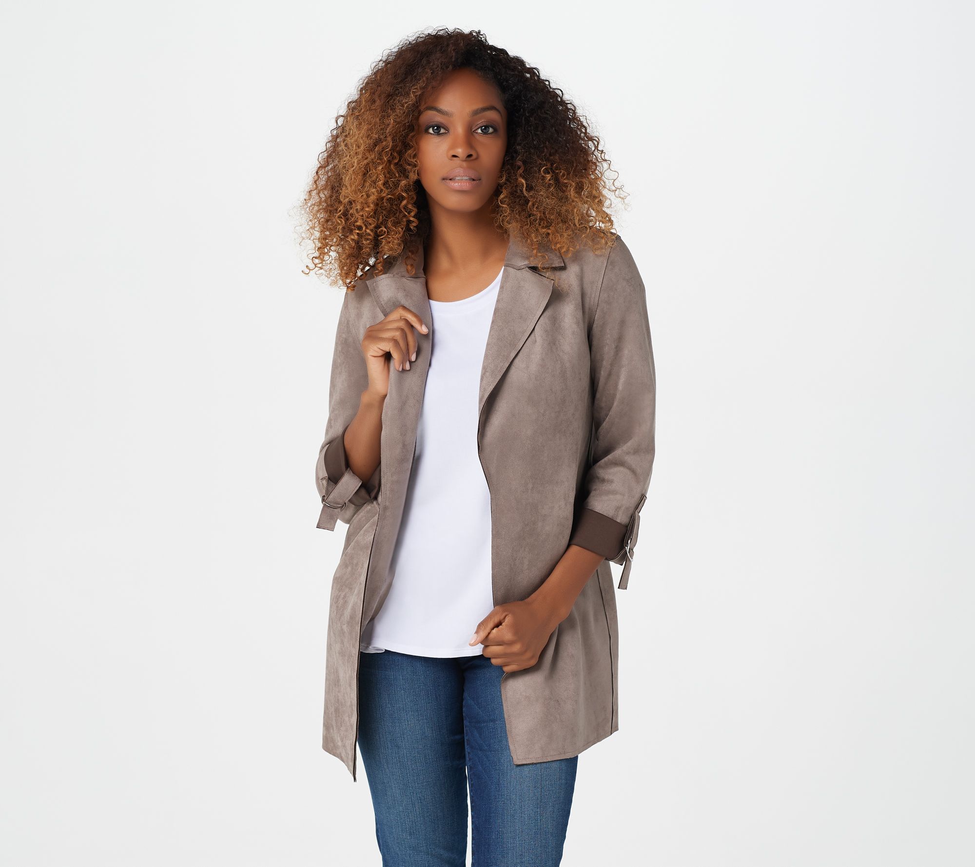 KUT from the Kloth Faye Faux Suede Jacket - QVC.com