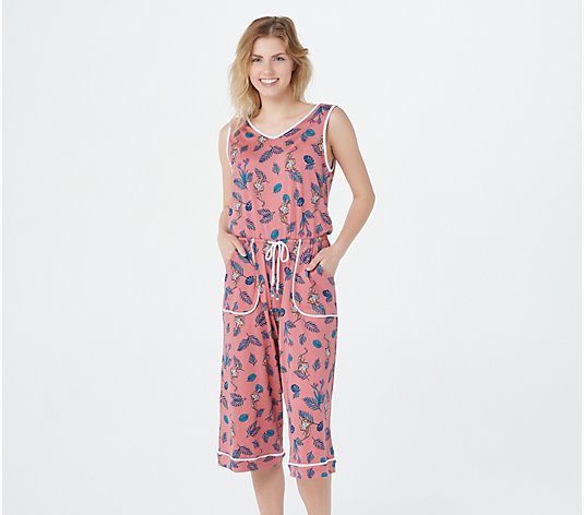 Cuddl Duds Petite Cool & Airy Jumpsuit with Front Tie