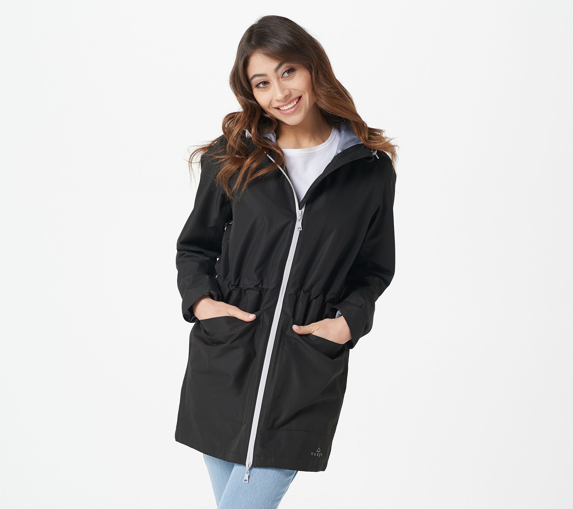 (QVC) Nuage Waterproof Jacket with Patch Pockets & Back Vent ...