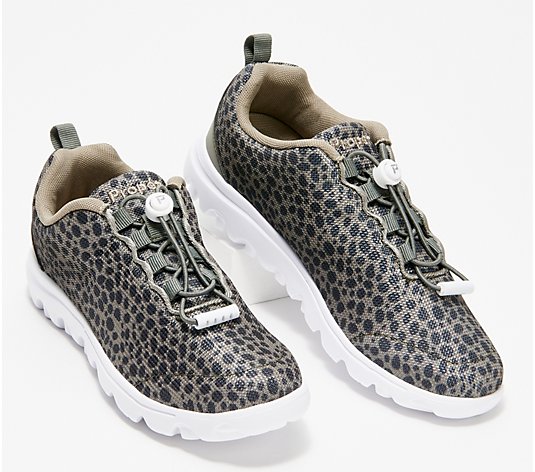 Propet Cheetah Print Mesh Active Sneakers - TravelActiv Safari