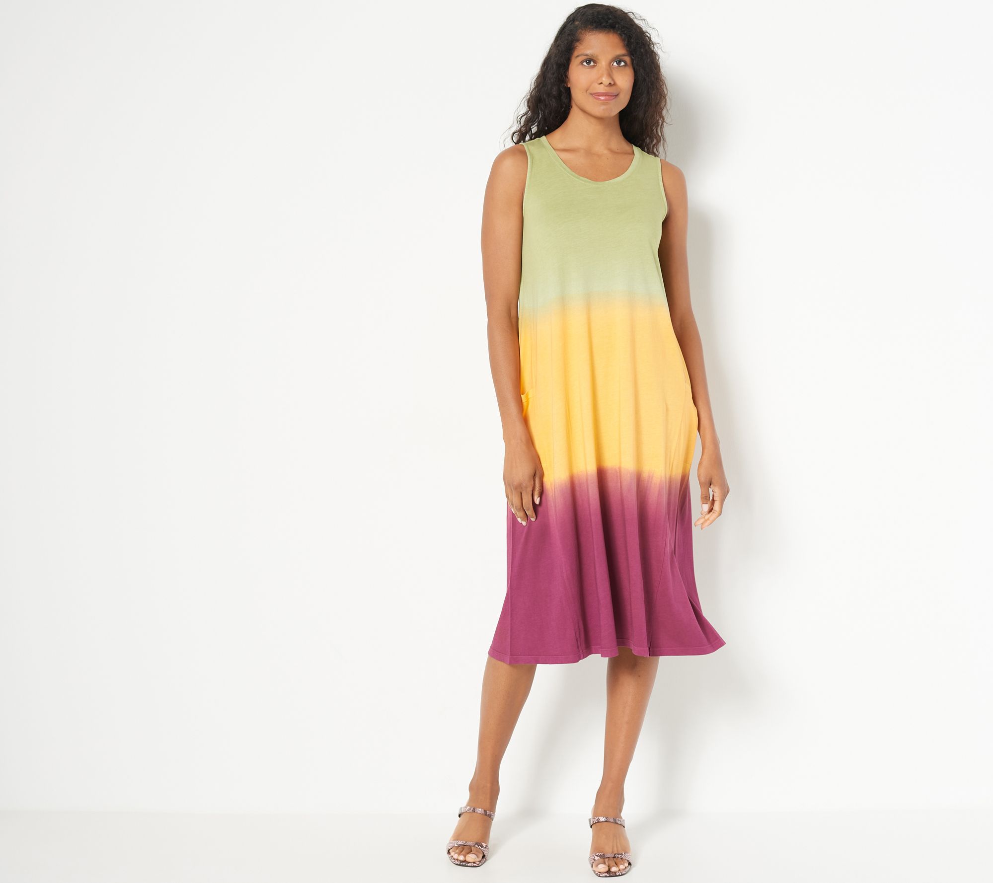 LOGO by Lori Goldstein Beach to Street Regular Dip-Dye Dress