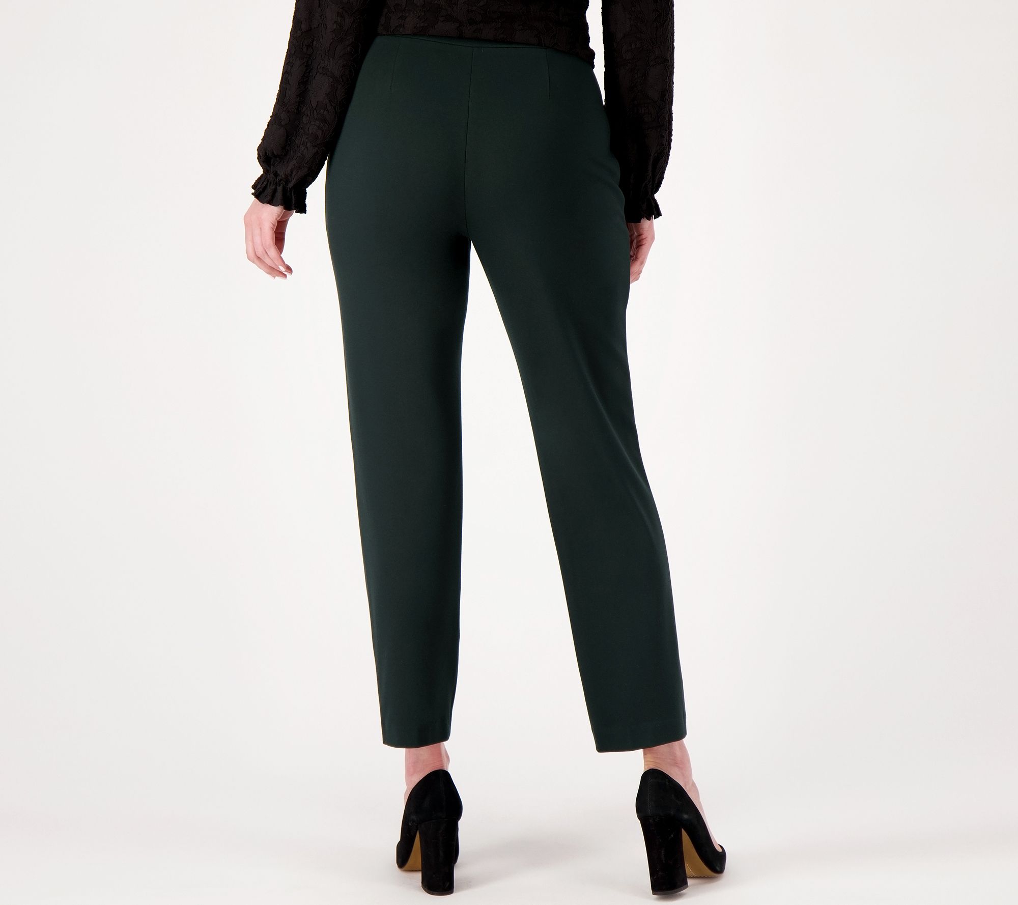 Susan Graver Supreme Knit Slim Leg Pants with Zipper Pocket Detail ...