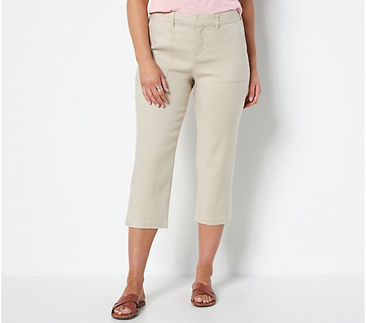 NYDJ Stretch Linen Twill Utility Pants- Feather