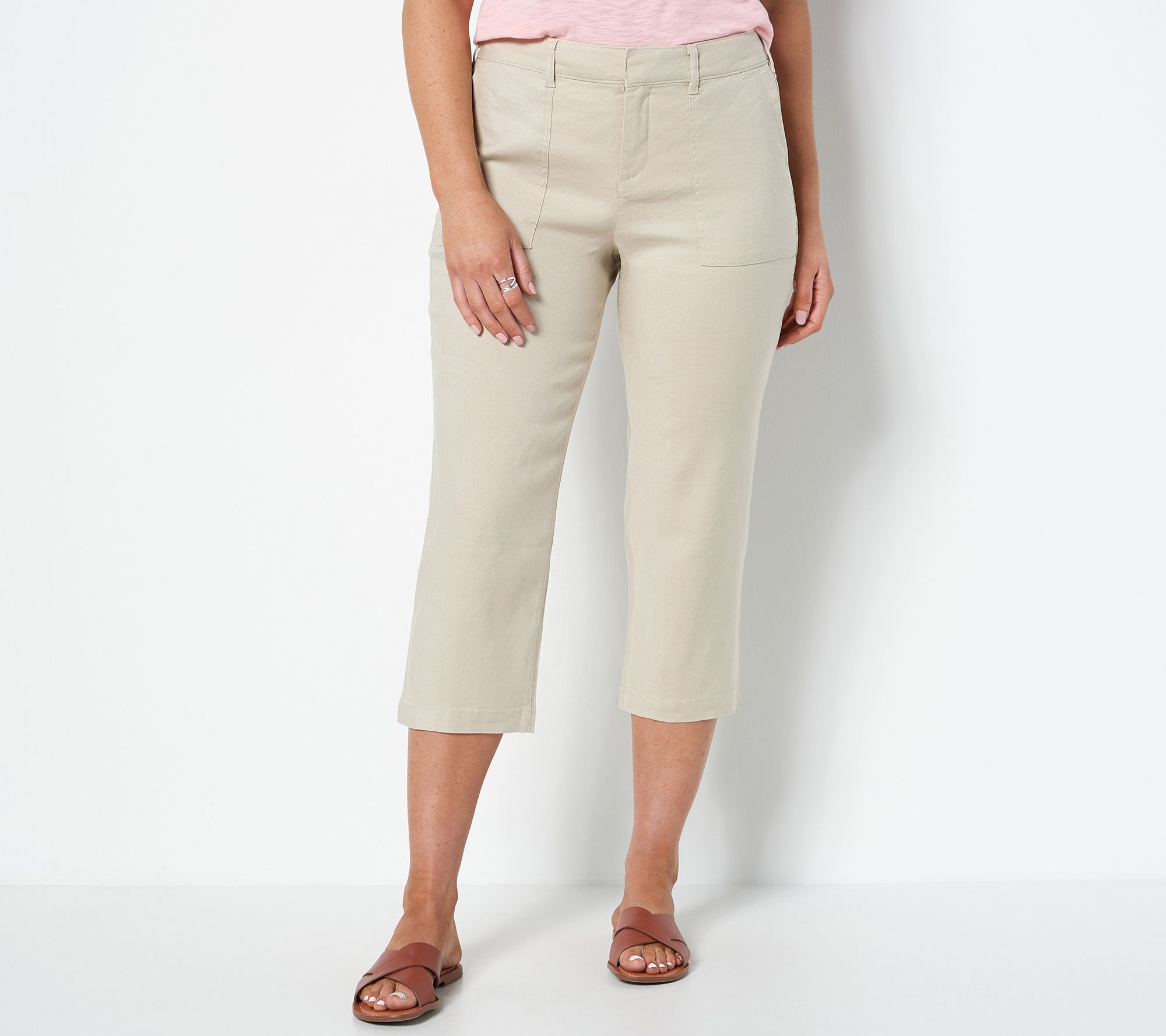 NYDJ Stretch Linen Twill Utility Pants- Feather