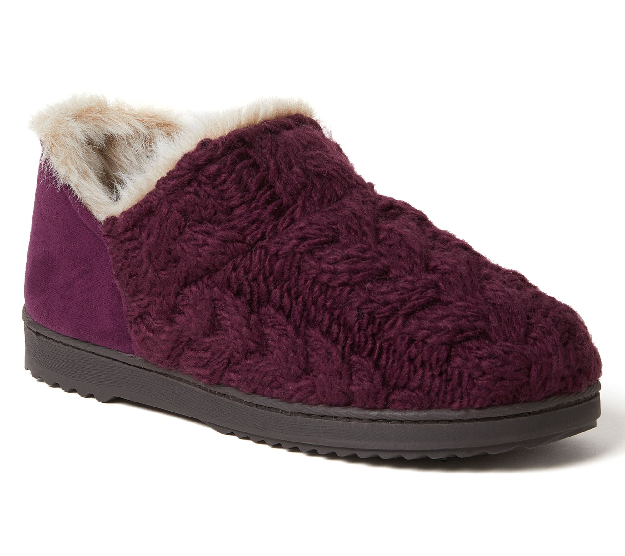 Dearfoams Chunky Cable Knit Bootie Slippers - Hayden - QVC.com