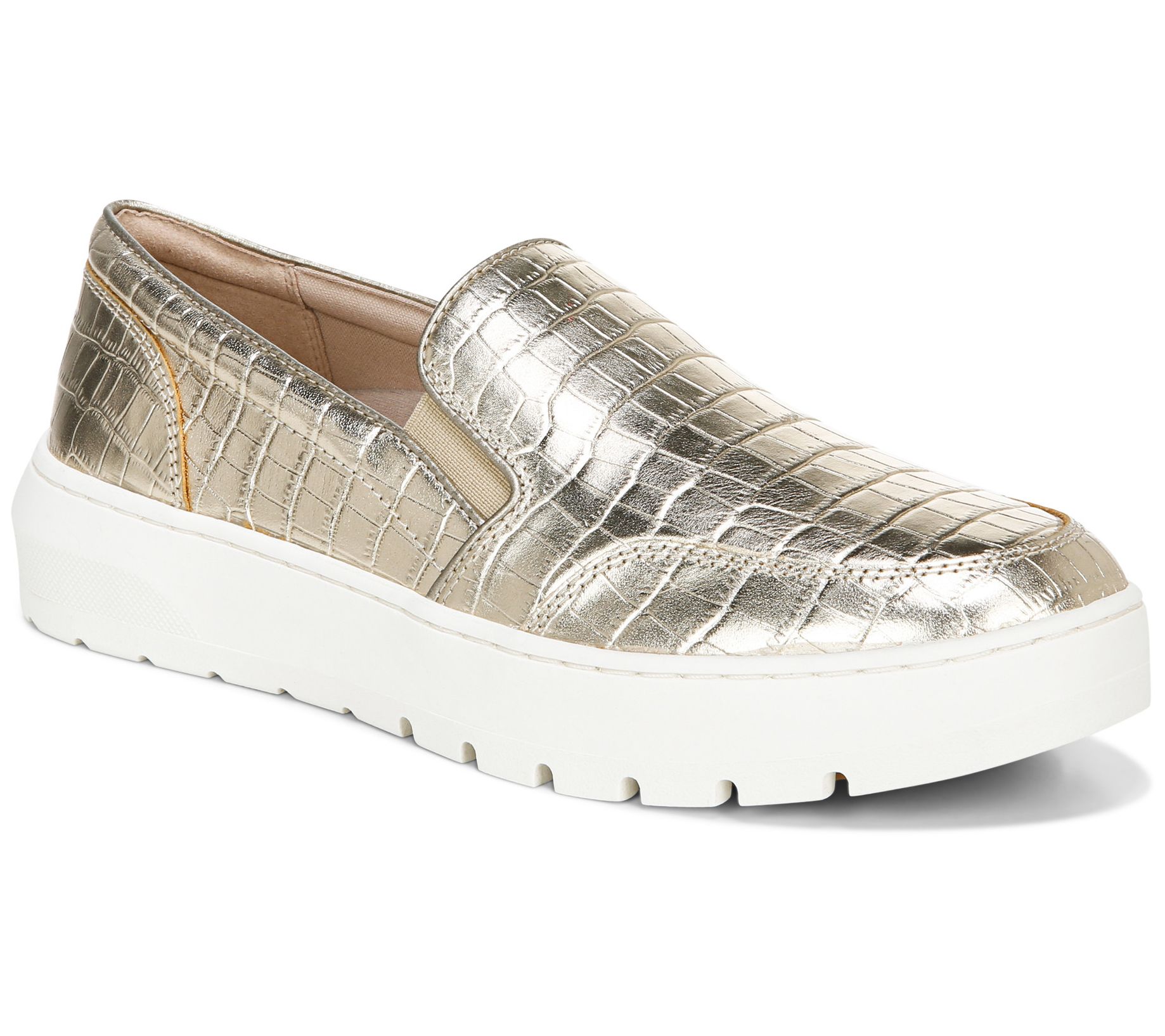 Vionic Slip-on Sneakers - Dinora Croc Metallic - QVC.com