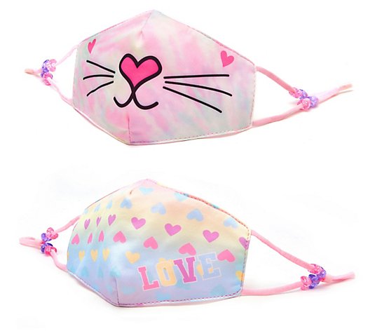 OMG Accessories Bella Kitty & Ombre Heart FaceCovering Set