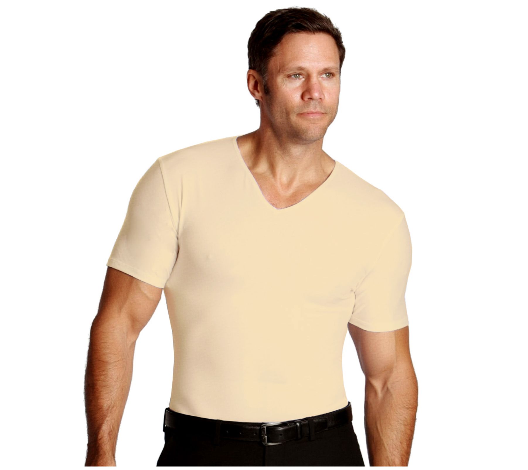 InstantFigure Men's Compression Short Sleeve V-Neck Shirt