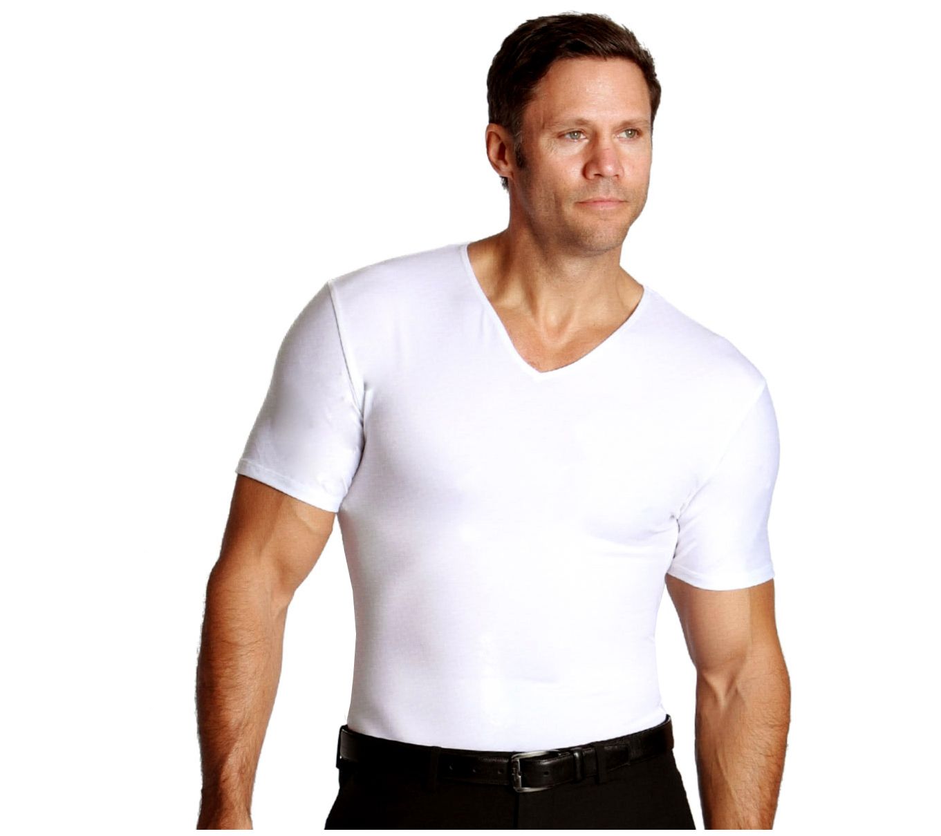 InstantFigure Men's Compression Short Sleeve V-Neck Shirt