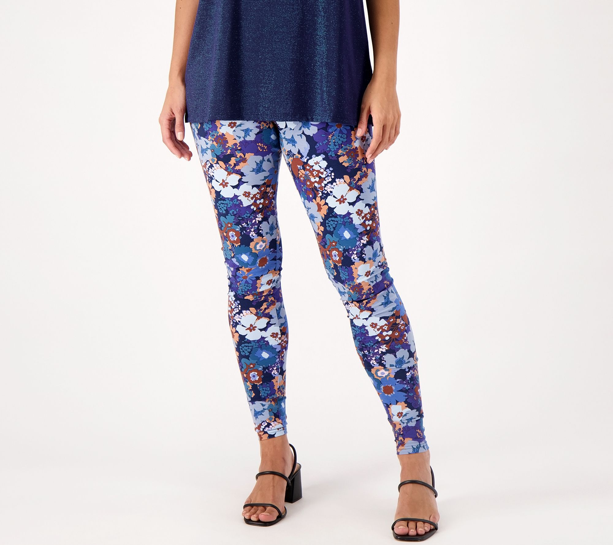 LOGO Layers by Lori Goldstein Petite Printed Crop Leggings with Pockets 