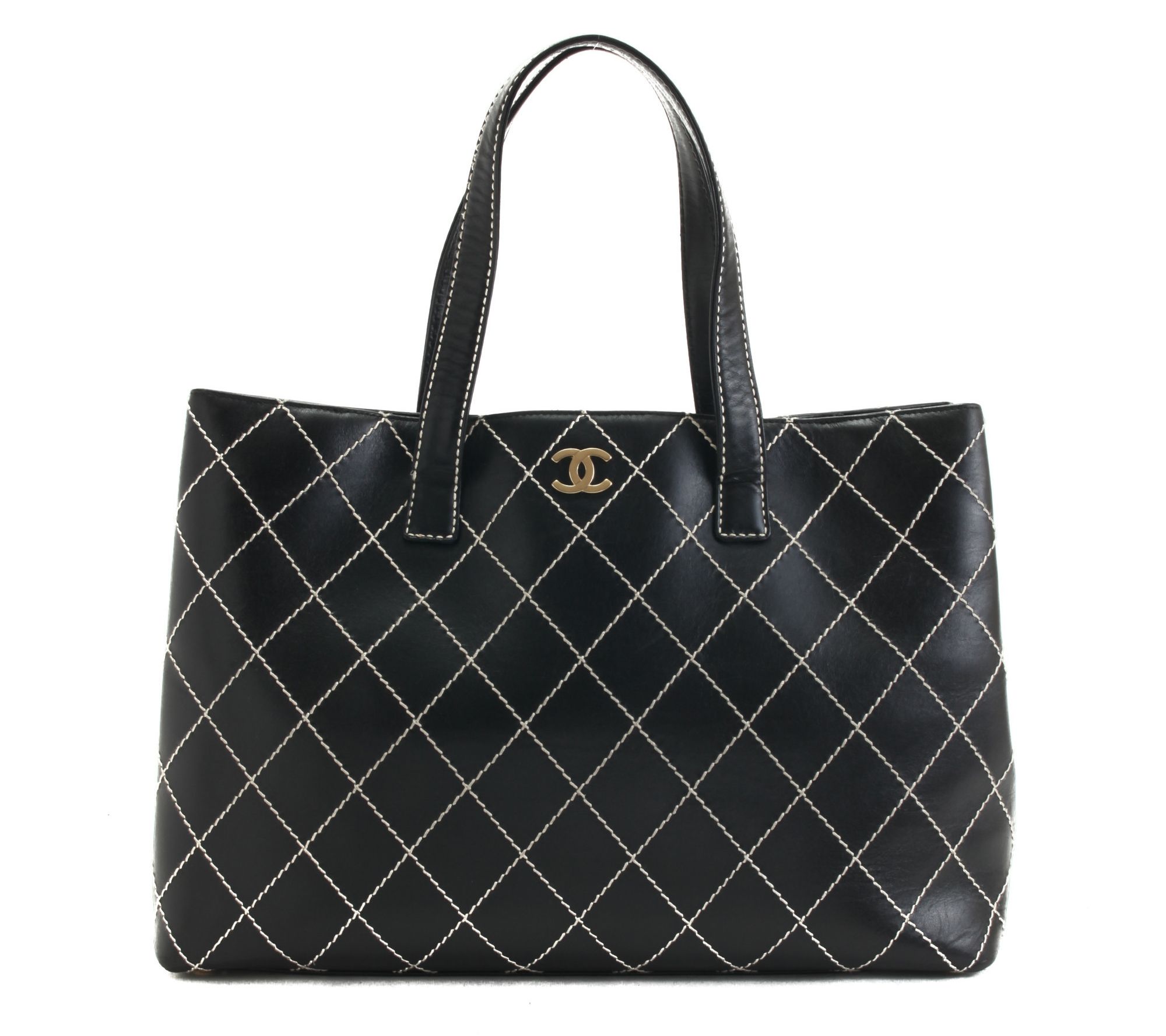 PreOwned Chanel CC Logo Wild Stitch Tote Bag Black