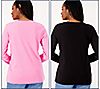 Quacker Factory Spring Holiday Set of 2 Long Sleeve Tops, 1 of 4