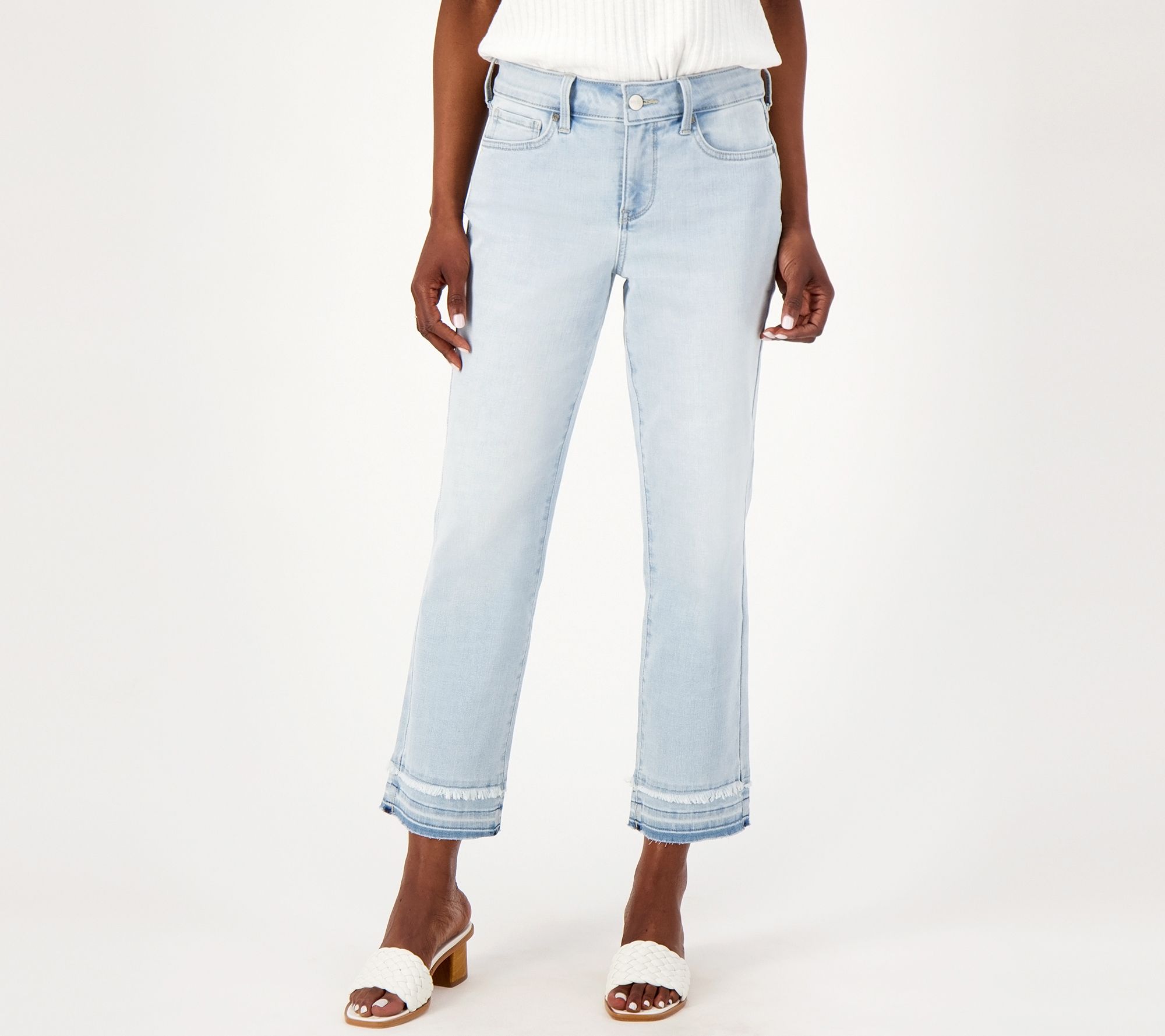 NYDJ Marilyn Straight Ankle w/ Attached Released Hem- Brightside - QVC.com