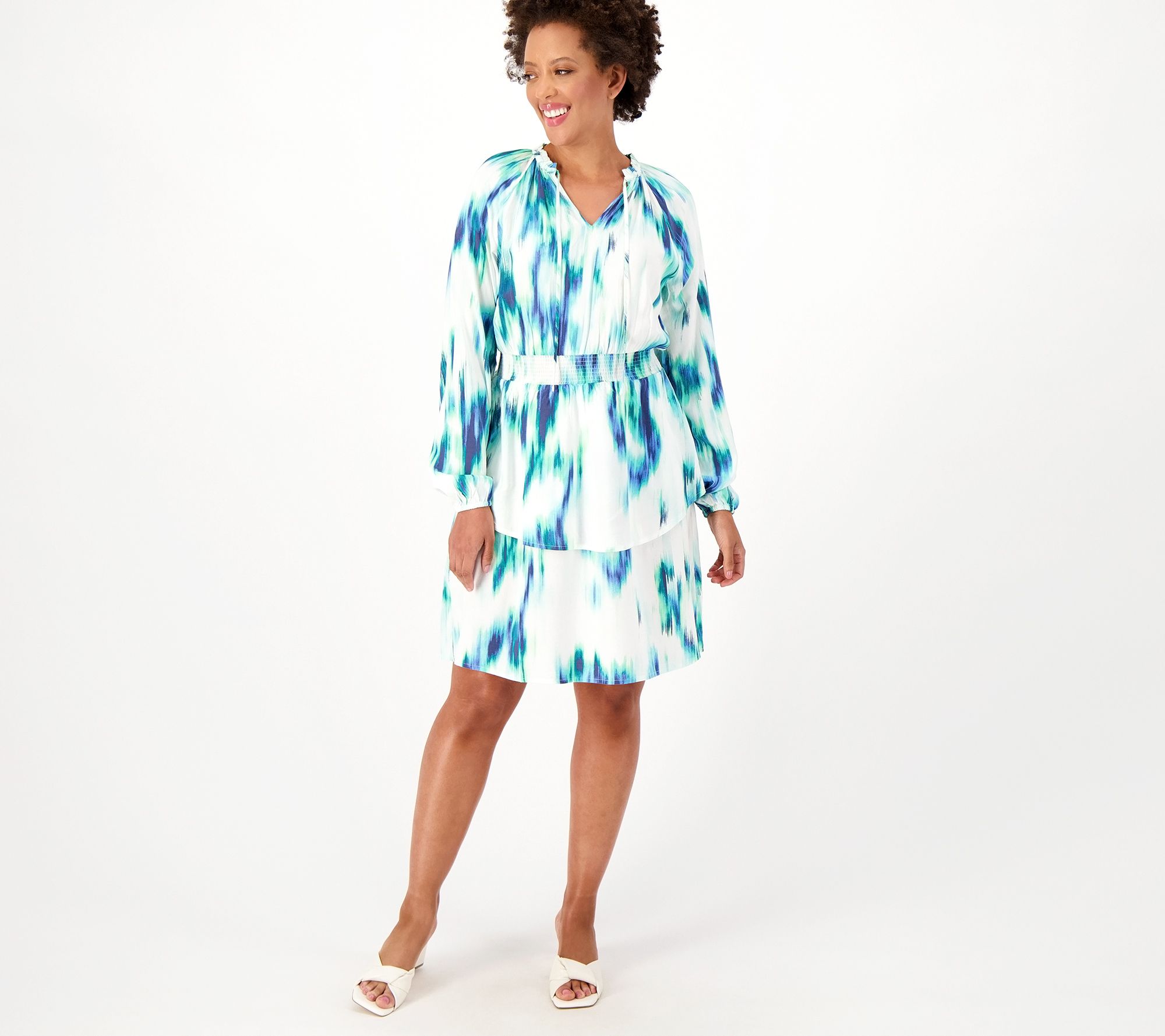 Candace Cameron Bure Regular Printed Woven Mini Dress