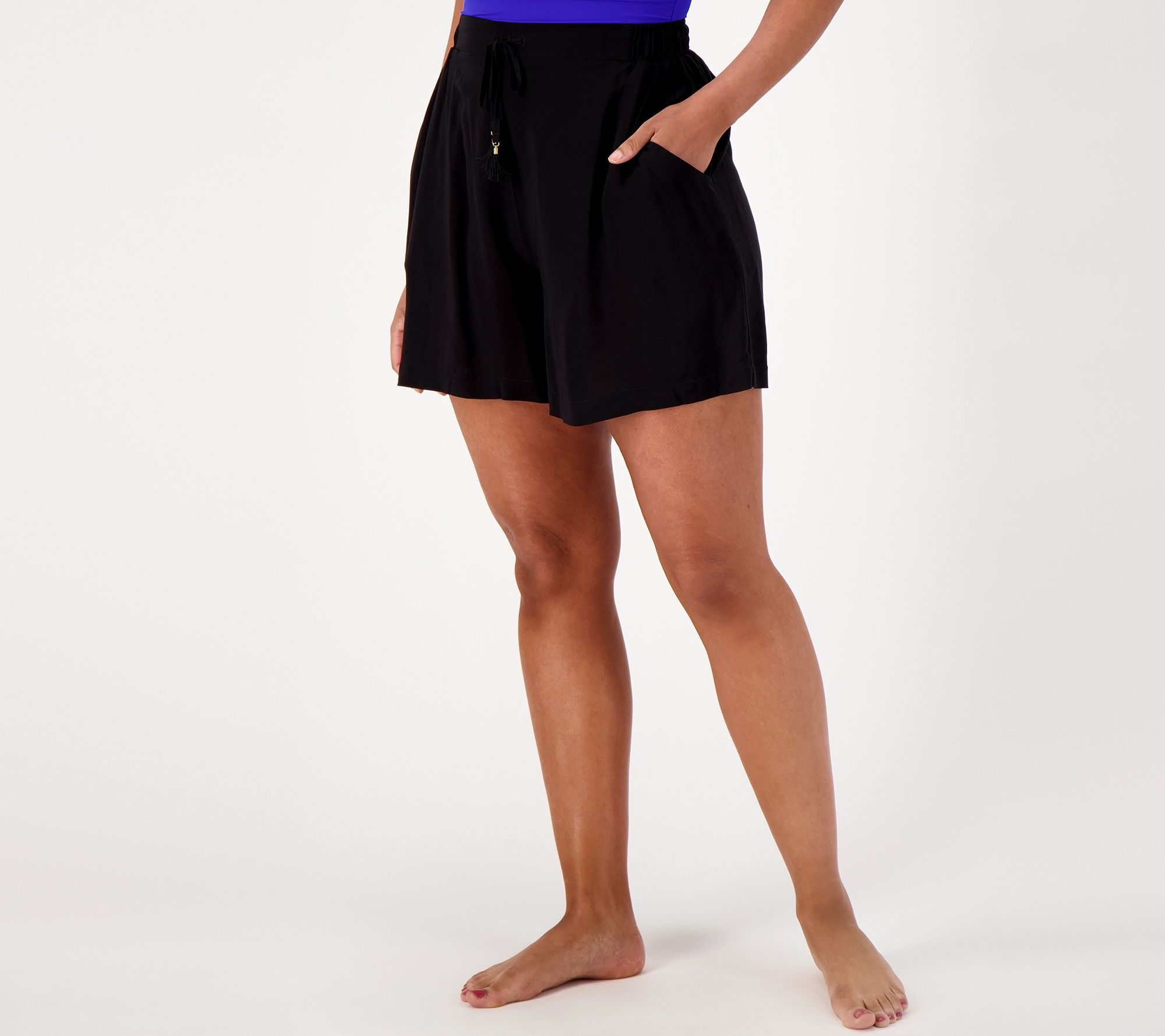 Jantzen Woven Pull-On Tie-Waist Cover-Up Shorts