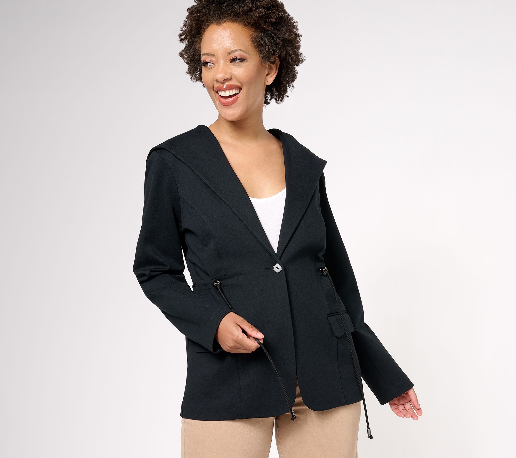 "As Is" Isaac Mizrahi Live! Elements 24/7 Stretch Knit Jacket