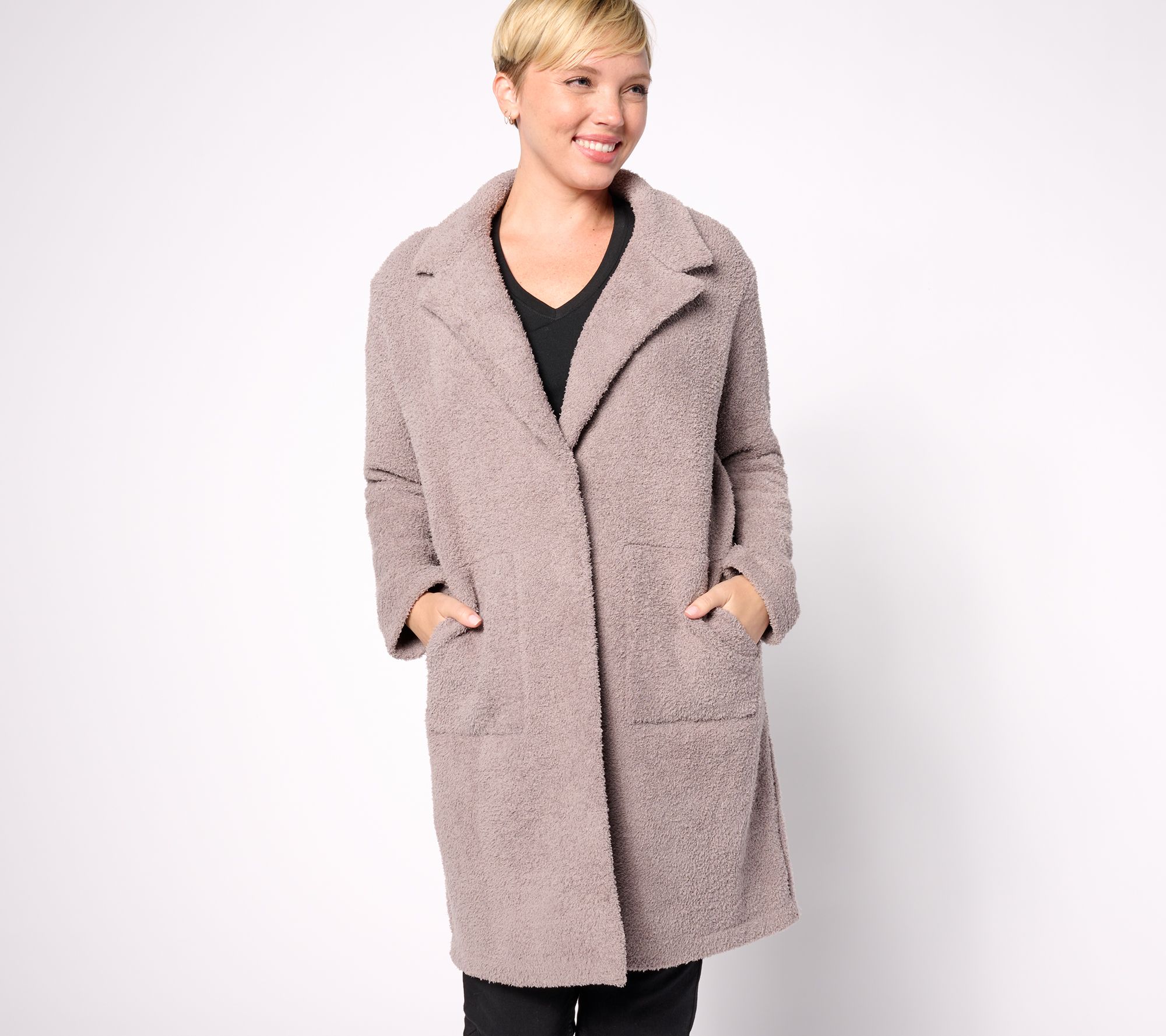 "As Is" Barefoot Dreams CozyChic Coatigan with Patch Pockets