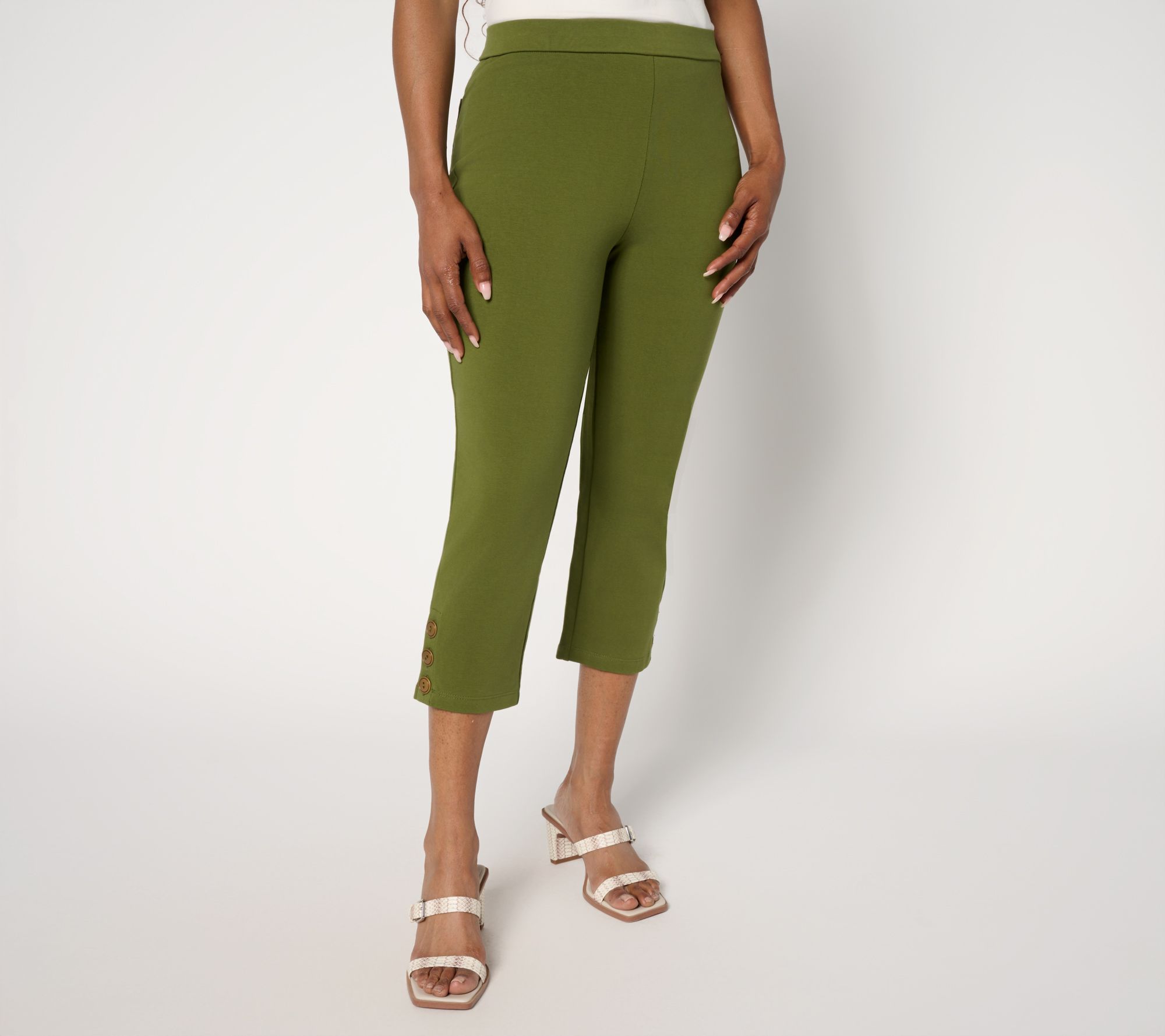 Susan Graver Weekend Petite Premium Stretch Slim Leg Capri Pant