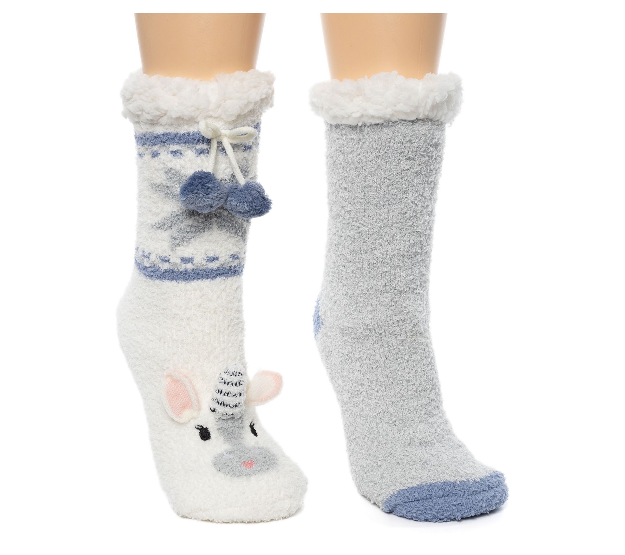 Cuddl Duds Critter Slipper Sock Set - 2 Pair 