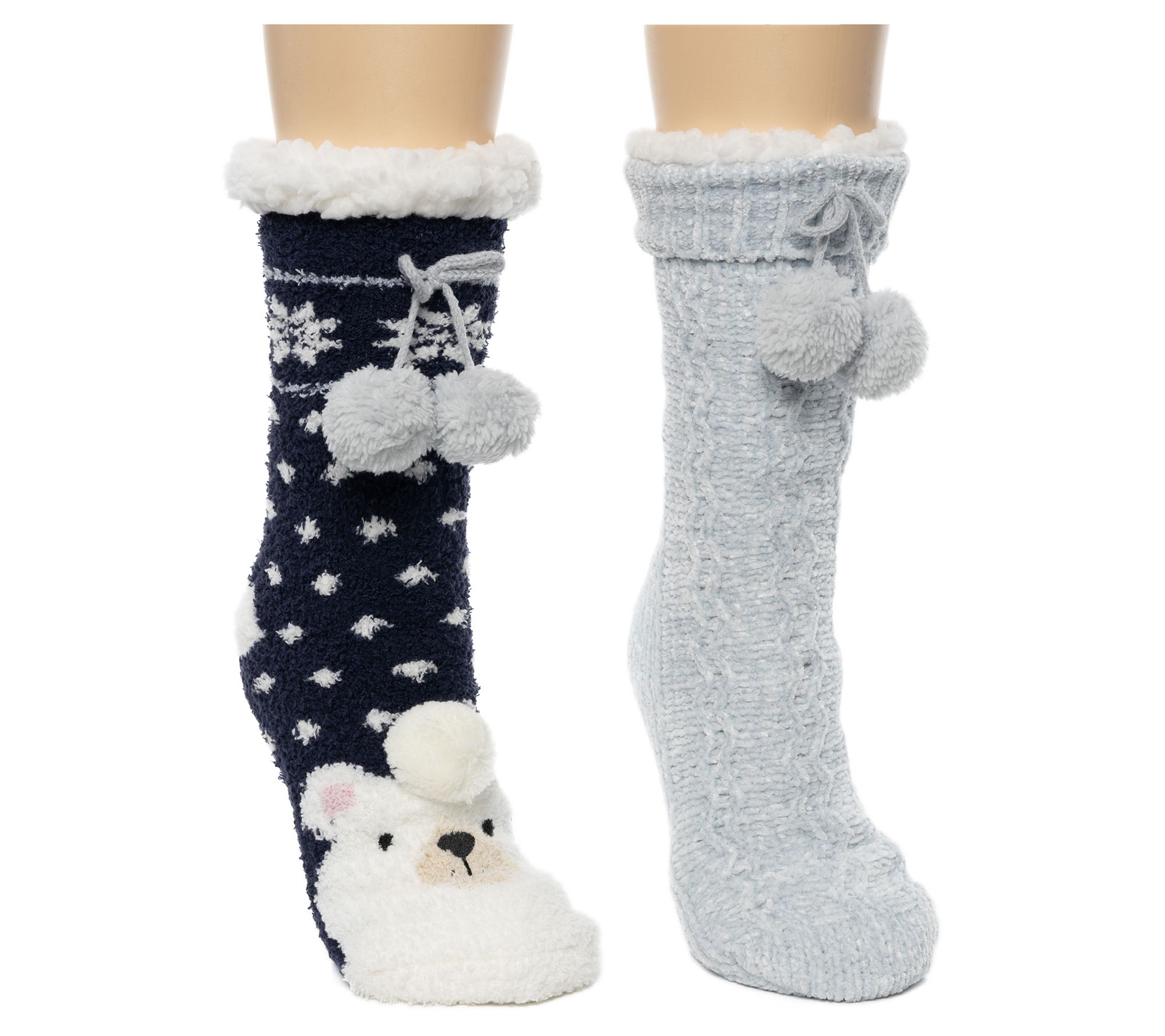 Cuddl Duds Critter Slipper Sock Set - 2 Pair