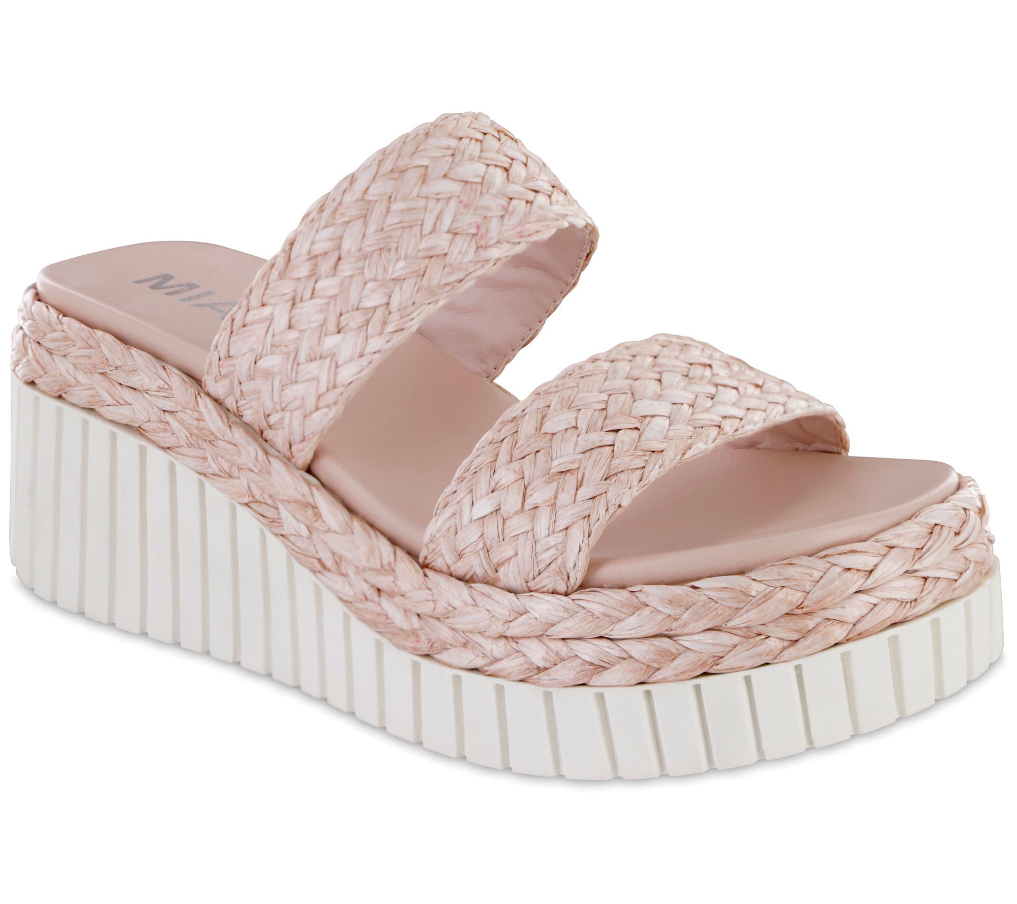MIA Shoes Slip-On Wedge Sandals - Zayla - QVC.com