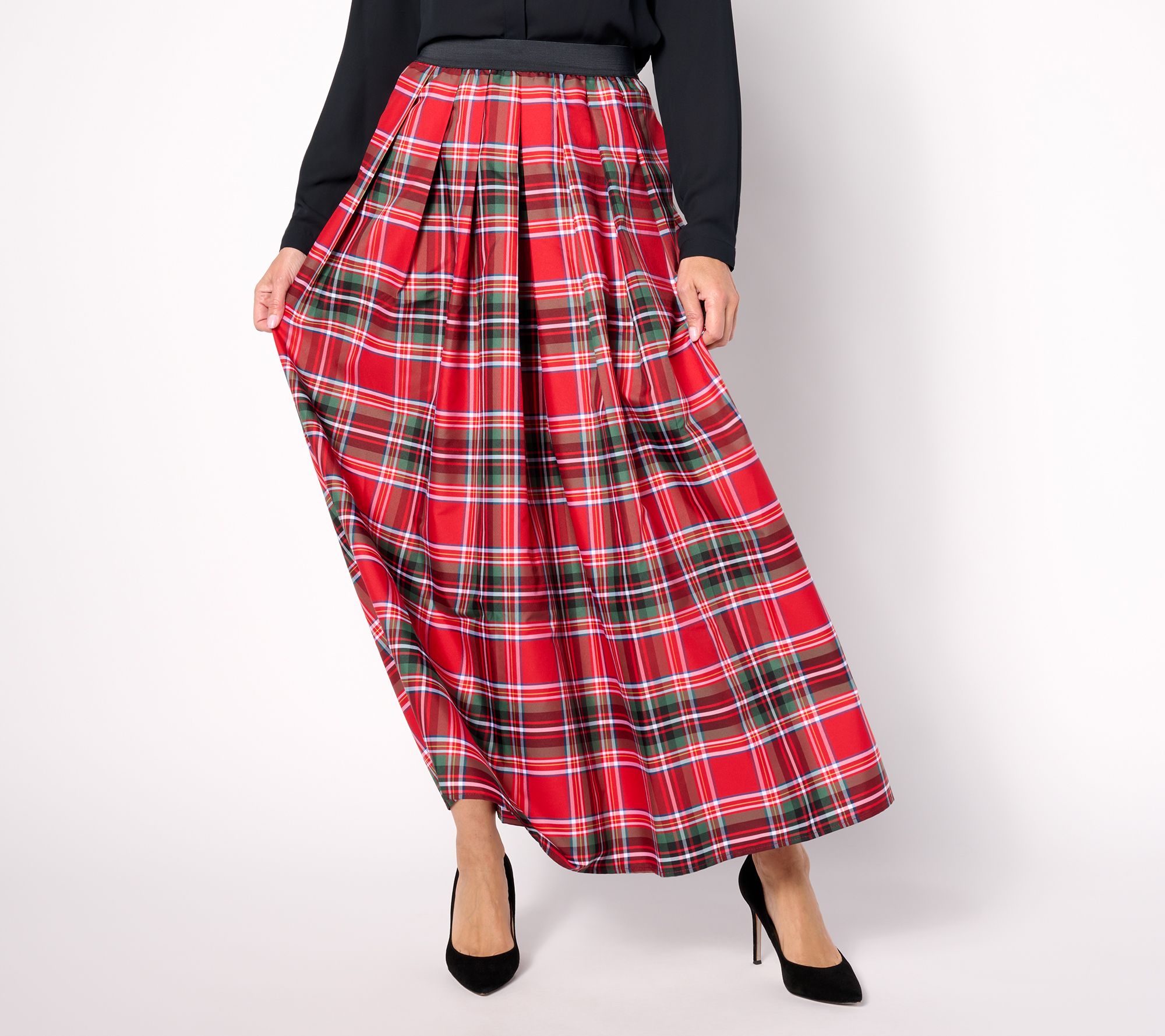 plaid maxi skirt qvc