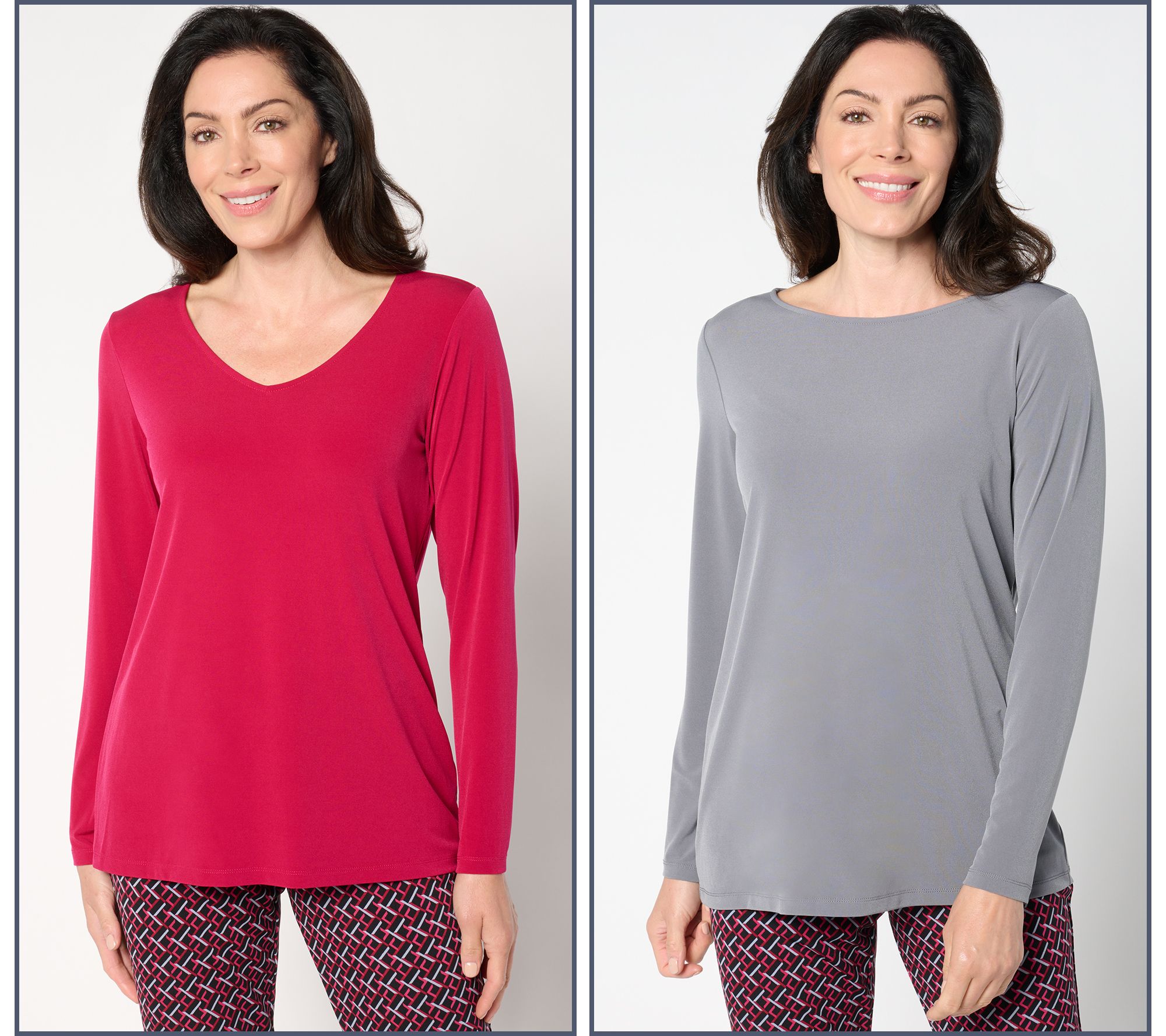 Susan Graver Modern Essentials Set of 2 Liquid Knit Tops